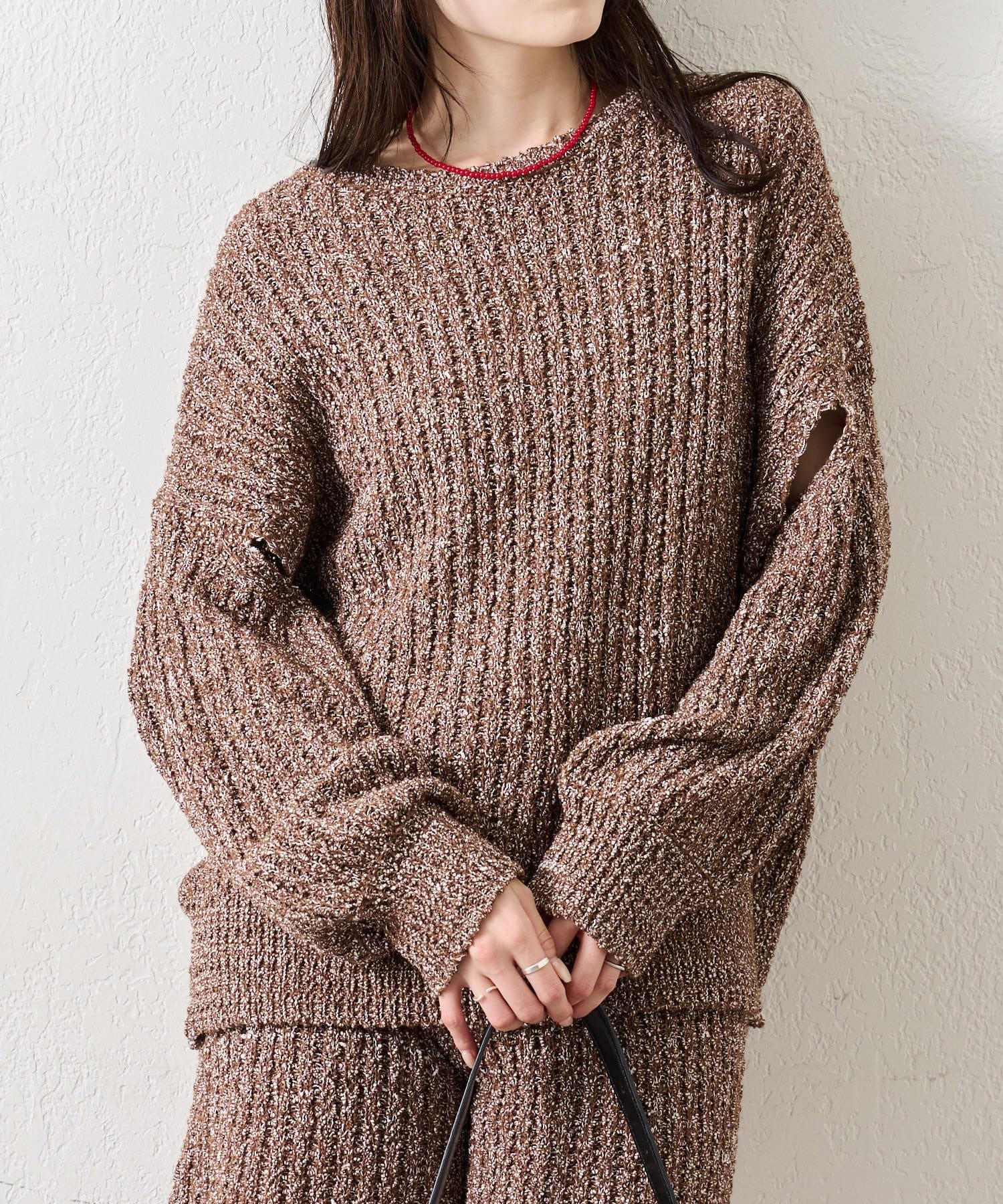 mystic(ミスティック) スラブヤーンスリットニット