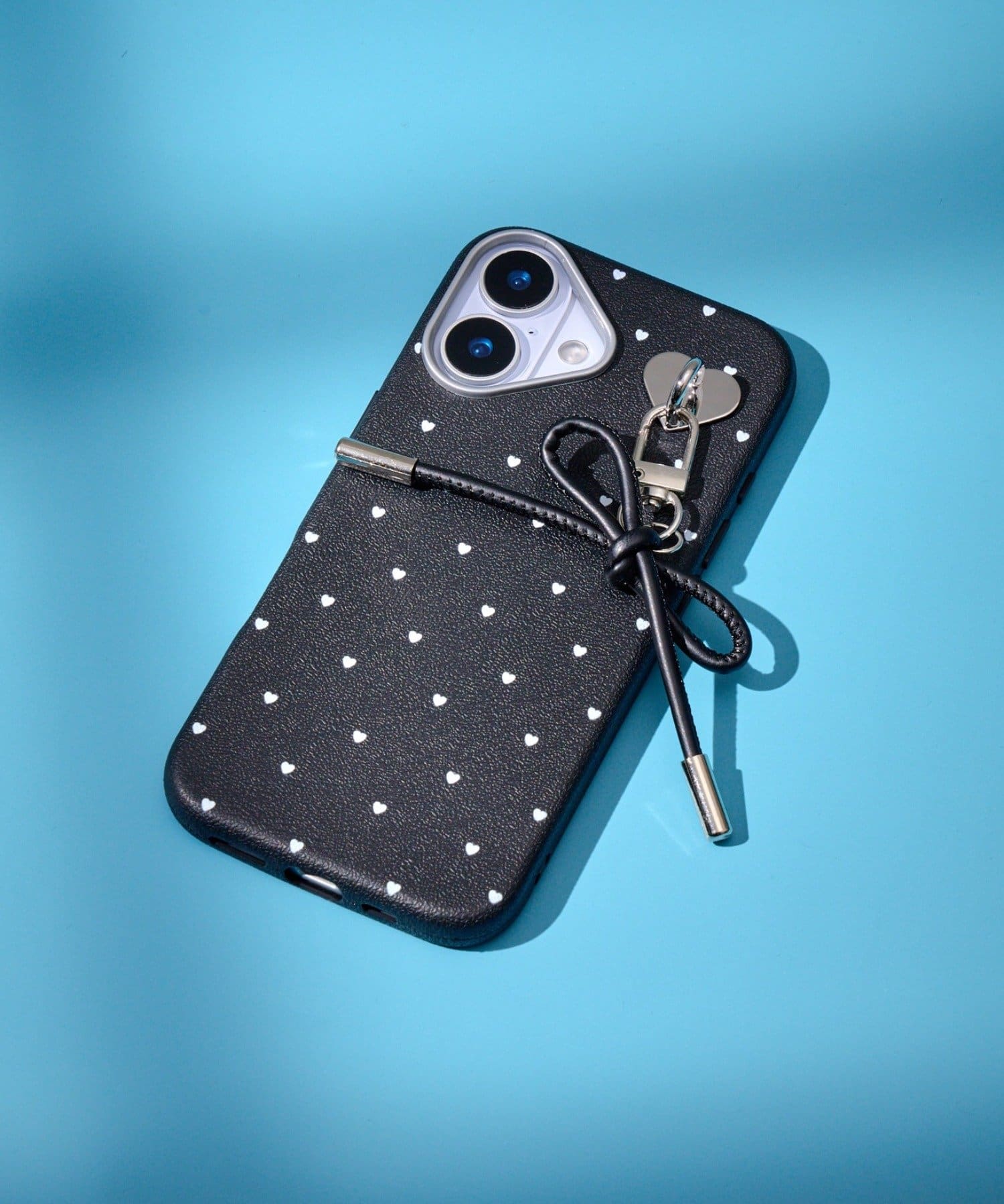 Lattice(ラティス) リボンハートドットスマホケース(iPhone16)