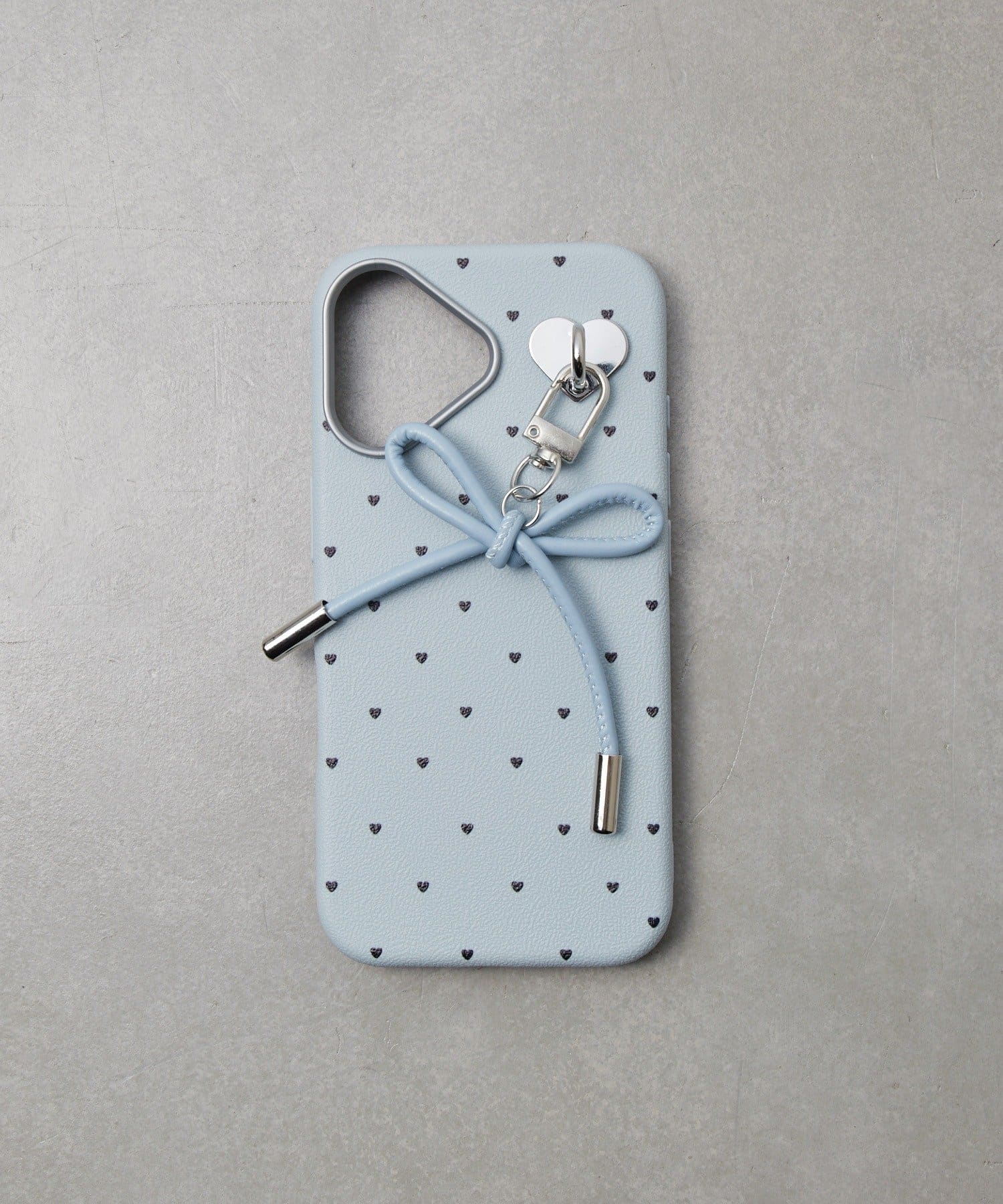 Lattice(ラティス) リボンハートドットスマホケース(iPhone16)