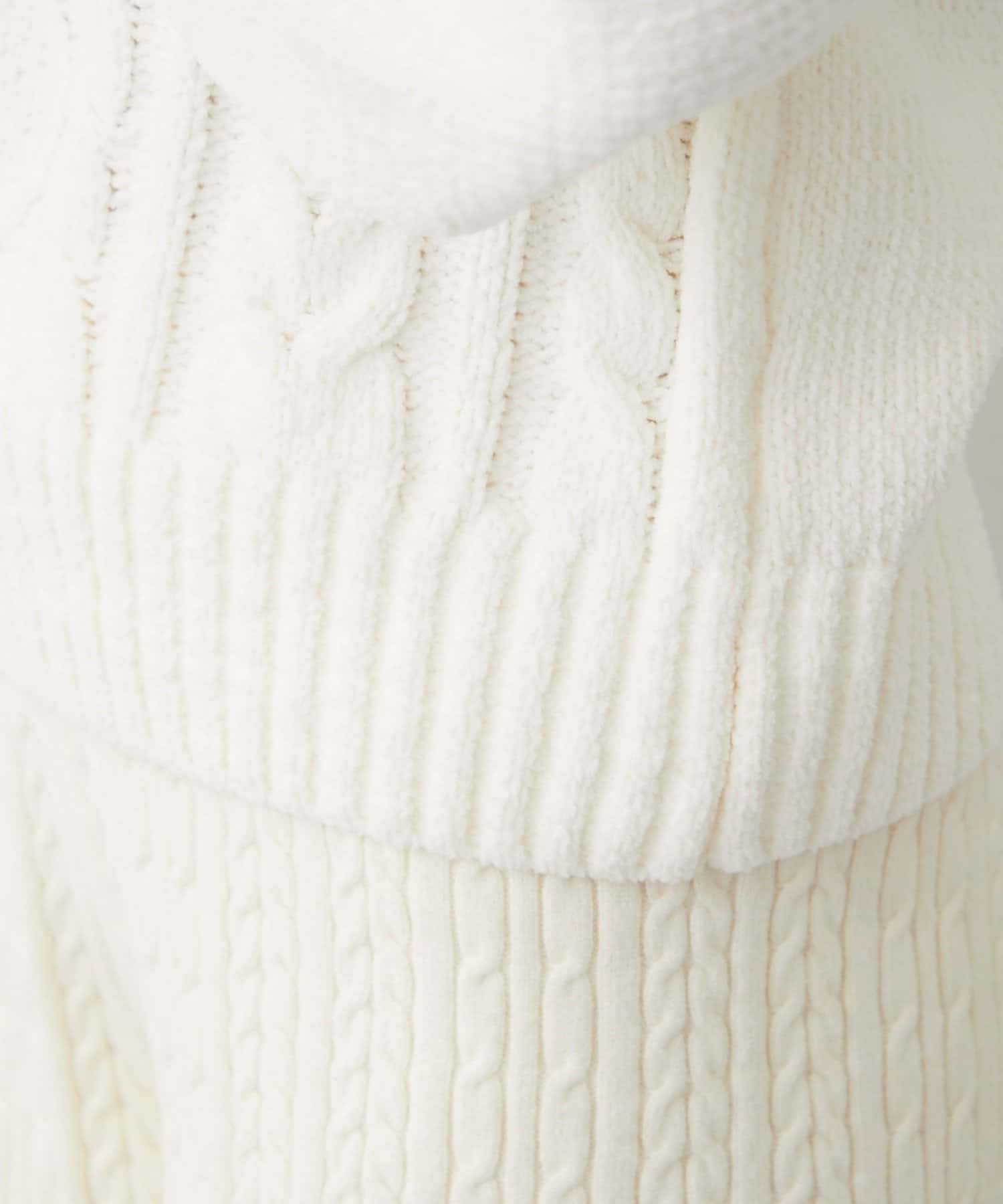 Remind me and forever(リマインドミーアンドフォーエバー) レースアップモールケーブルニット