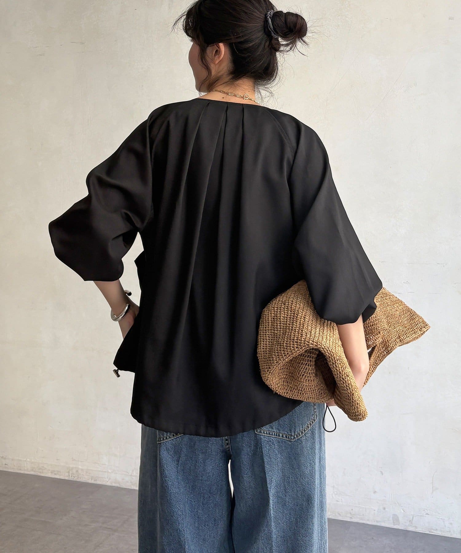 DOUDOU(ドゥドゥ) 【WEB限定】リネンライクツイルブルゾン