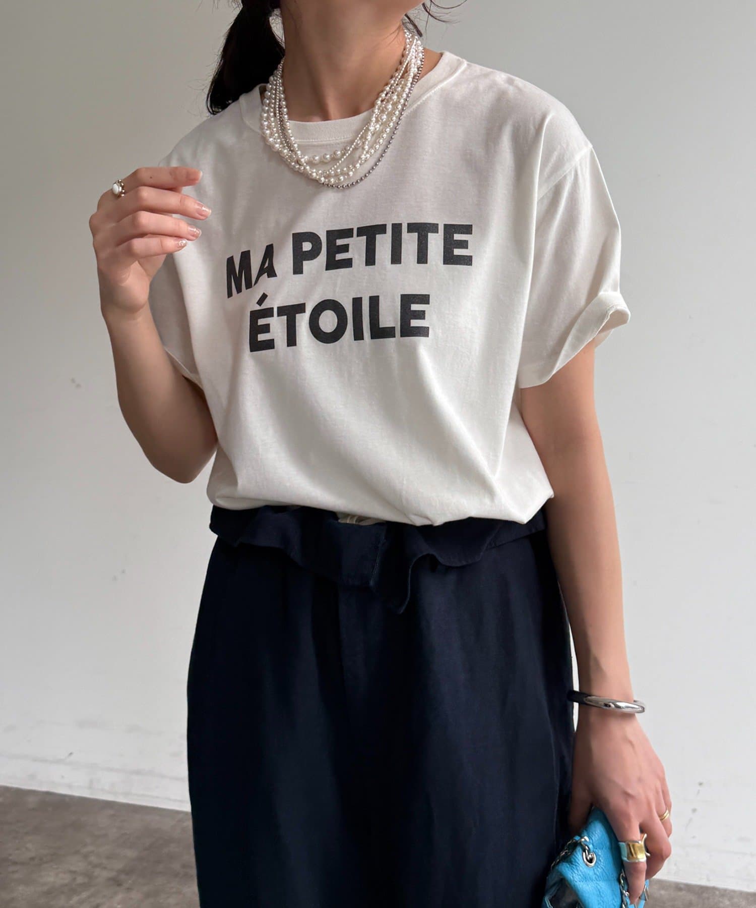 DOUDOU(ドゥドゥ) グリッターラメロゴTEE