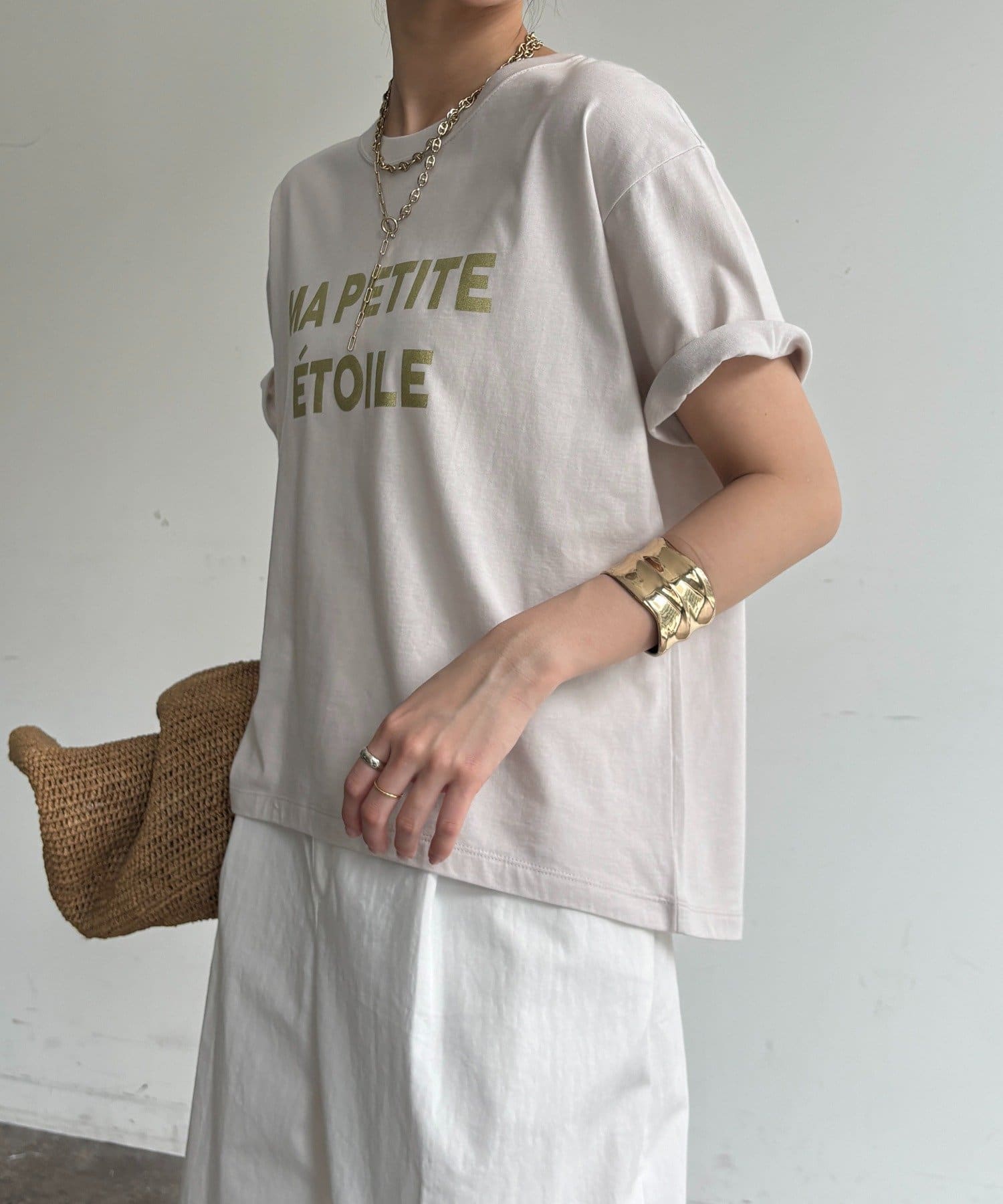 DOUDOU(ドゥドゥ) グリッターラメロゴTEE