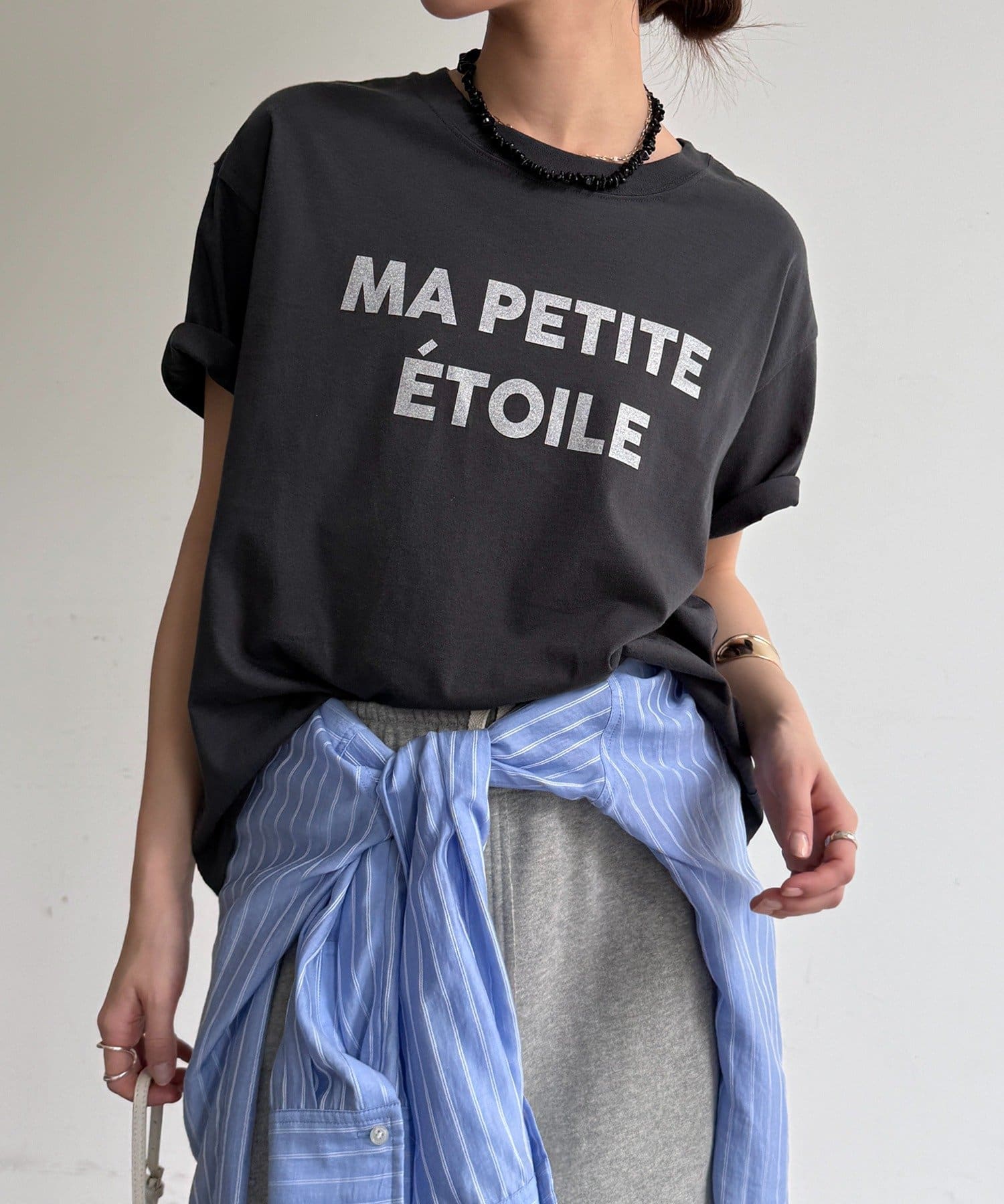 DOUDOU(ドゥドゥ) グリッターラメロゴTEE