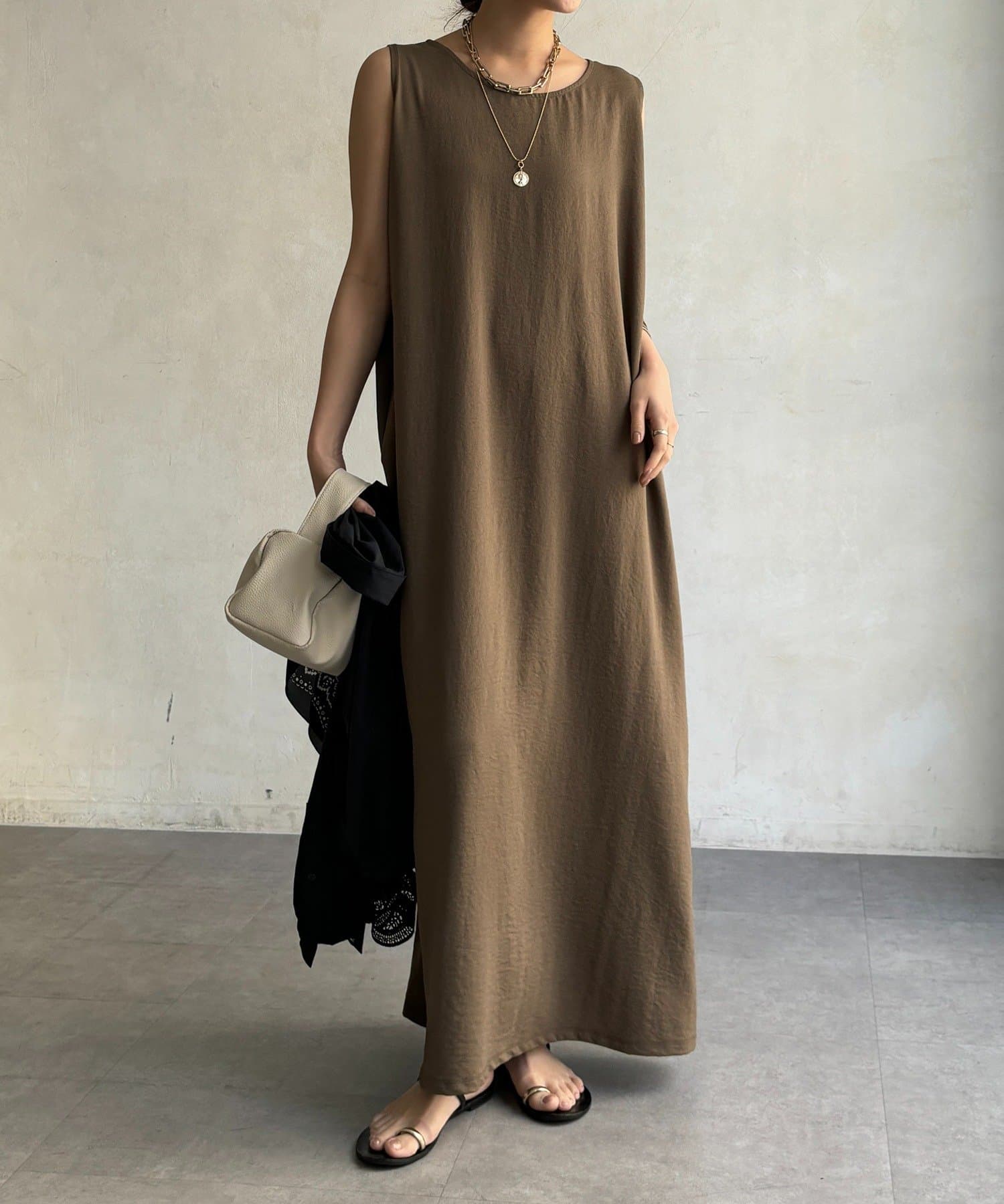 DOUDOU(ドゥドゥ) ハイツイストタンクロングワンピース