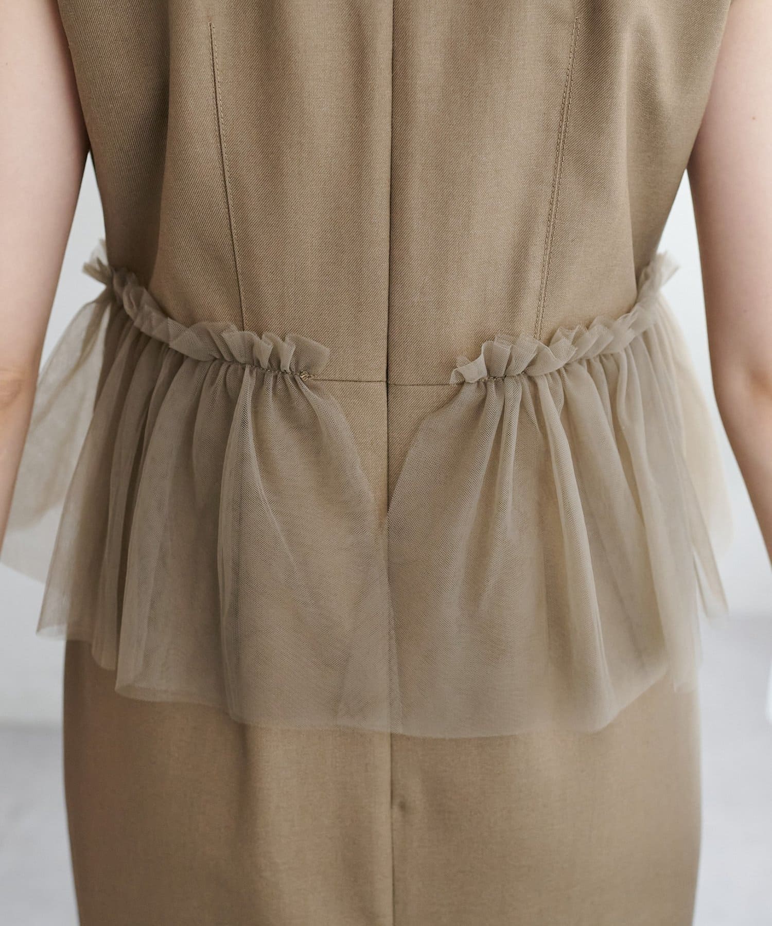 DISCOAT(ディスコート) 【オケージョン】チュール切替オケージョンワンピース