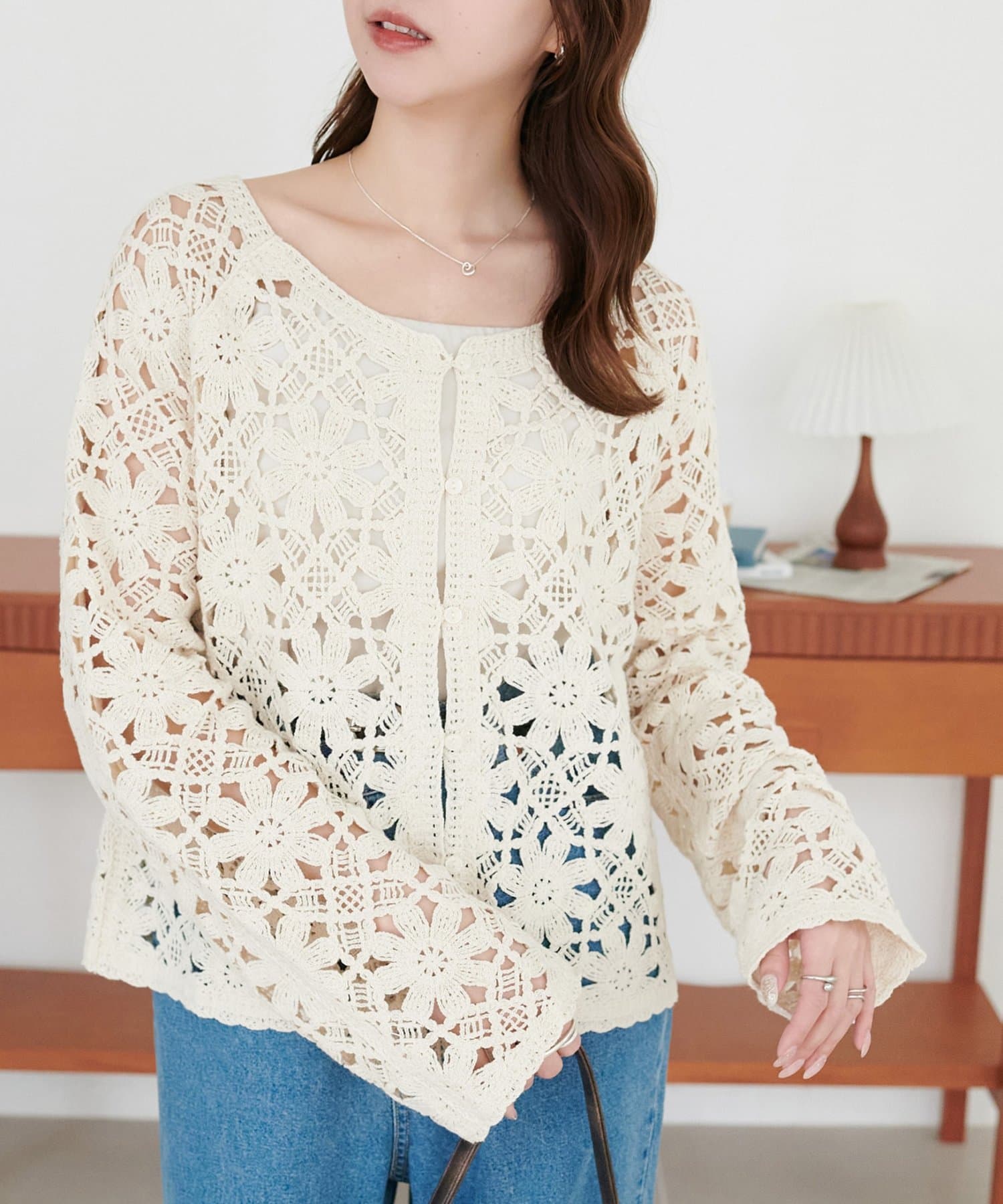 DISCOAT(ディスコート) 【1/17(土)19：00~ 予約開始/SS先行予約】レースカーディガン