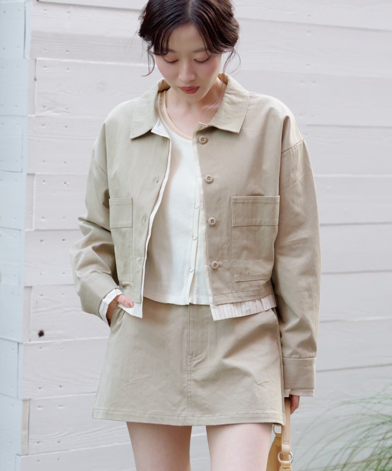 Kastane(カスタネ) 【12.25(木)0:00発売/WEB先行】レイヤードショートシャツジャケット