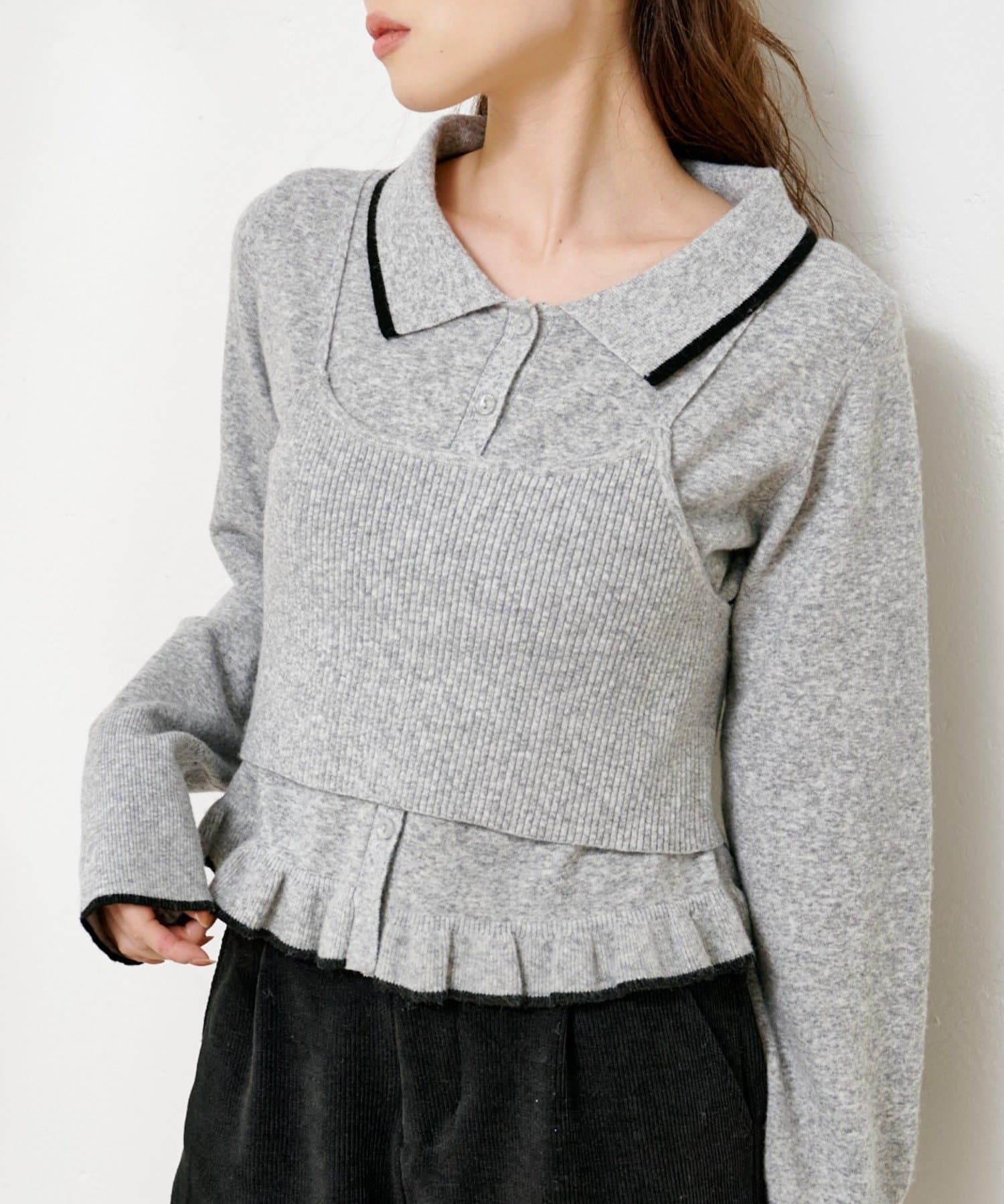 Kastane(カスタネ) ニットビスチェカーディガンSET