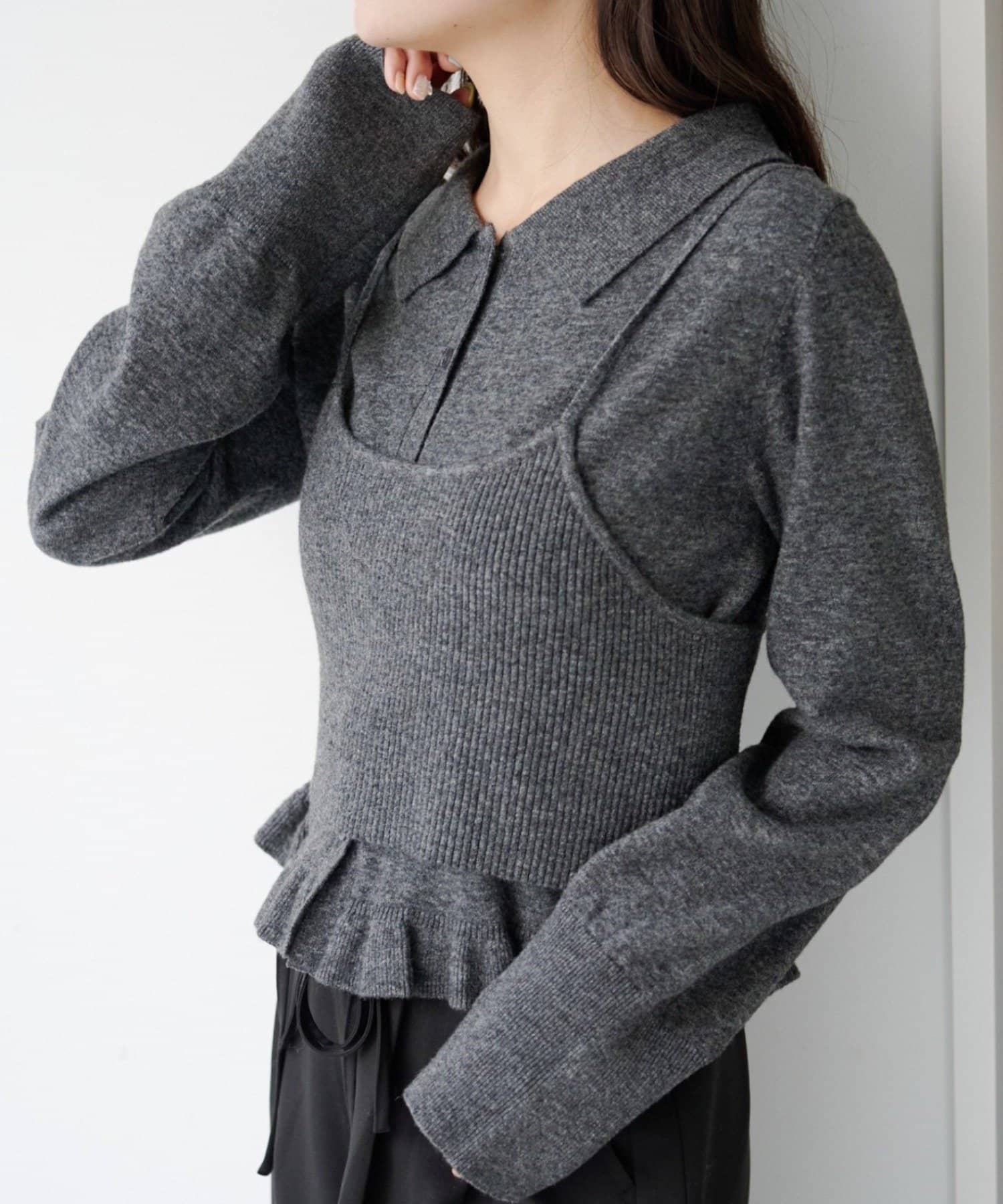 Kastane(カスタネ) ニットビスチェカーディガンSET