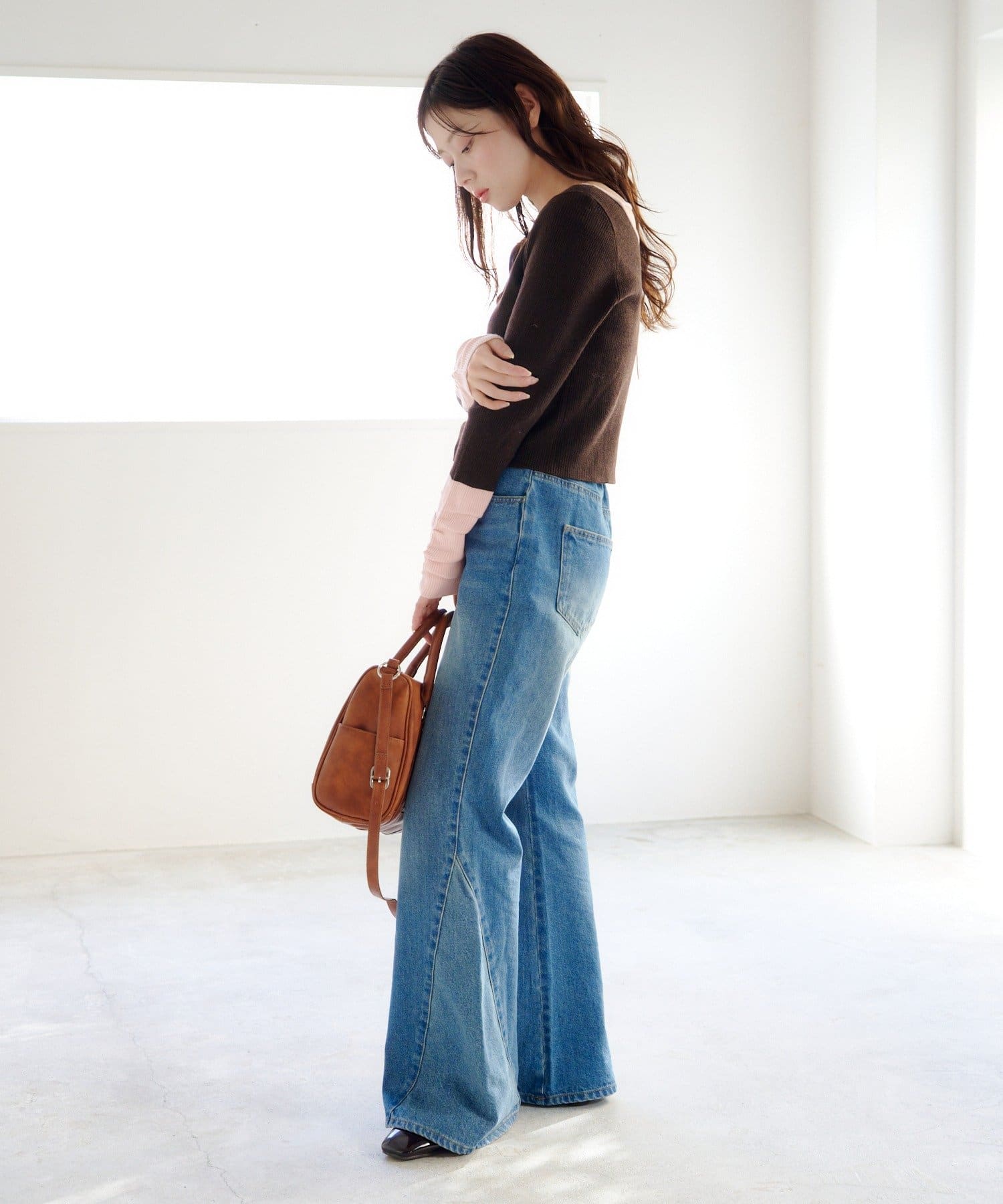 Kastane(カスタネ) 【4色展開/前後2WAY】バイカラースクエアニット