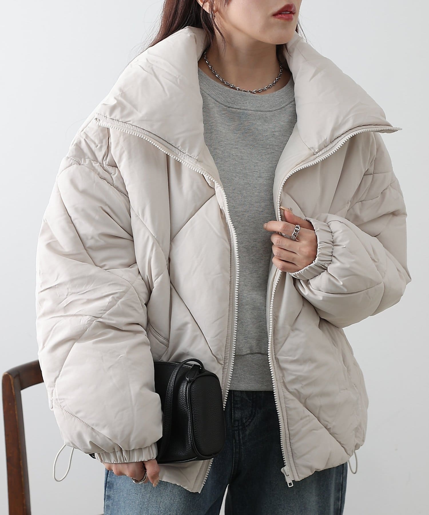 COLONY 2139(コロニー トゥーワンスリーナイン) 【リバイバル】ダイヤキルト中綿BIGカラーブルゾン