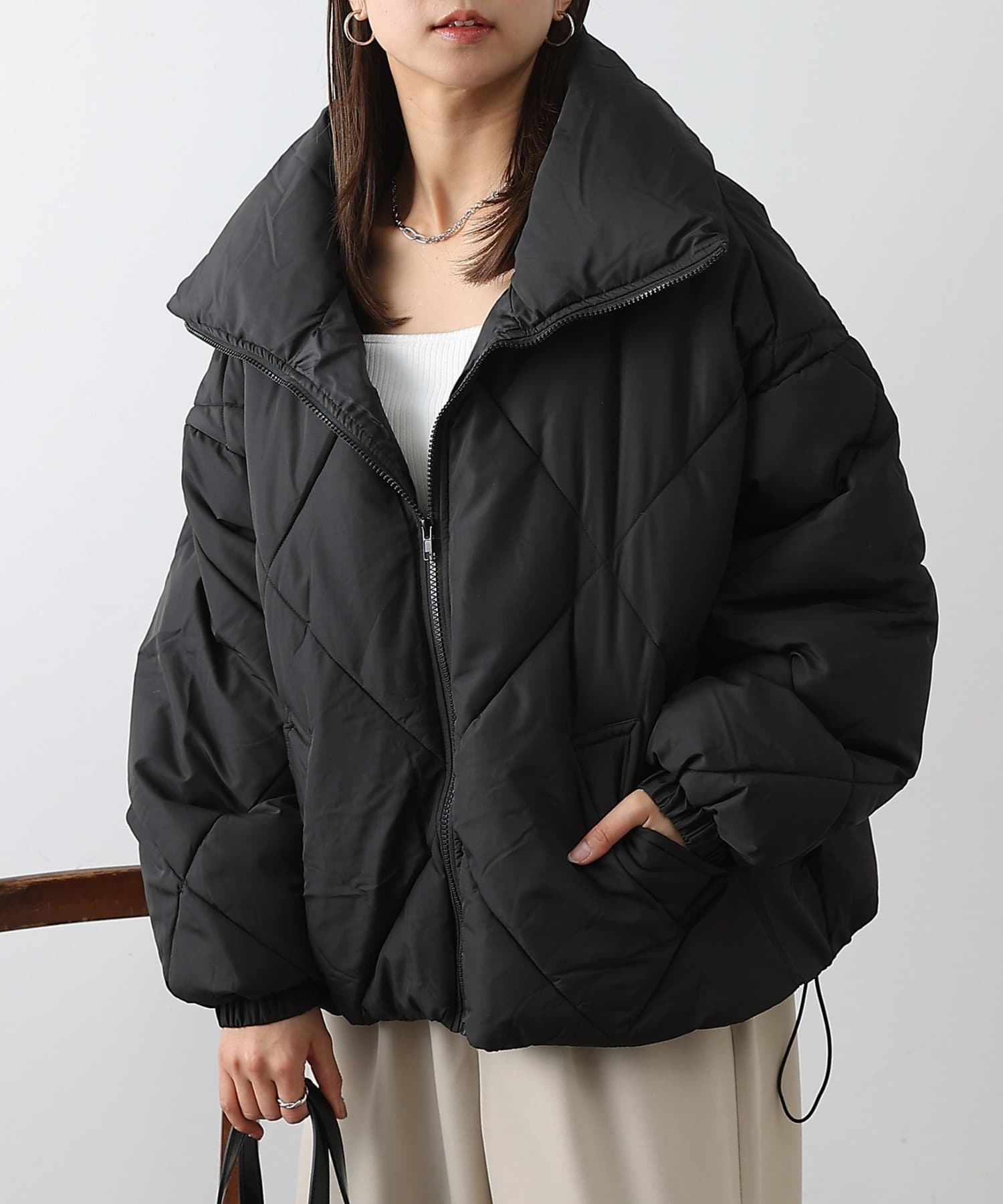 COLONY 2139(コロニー トゥーワンスリーナイン) 【リバイバル】ダイヤキルト中綿BIGカラーブルゾン