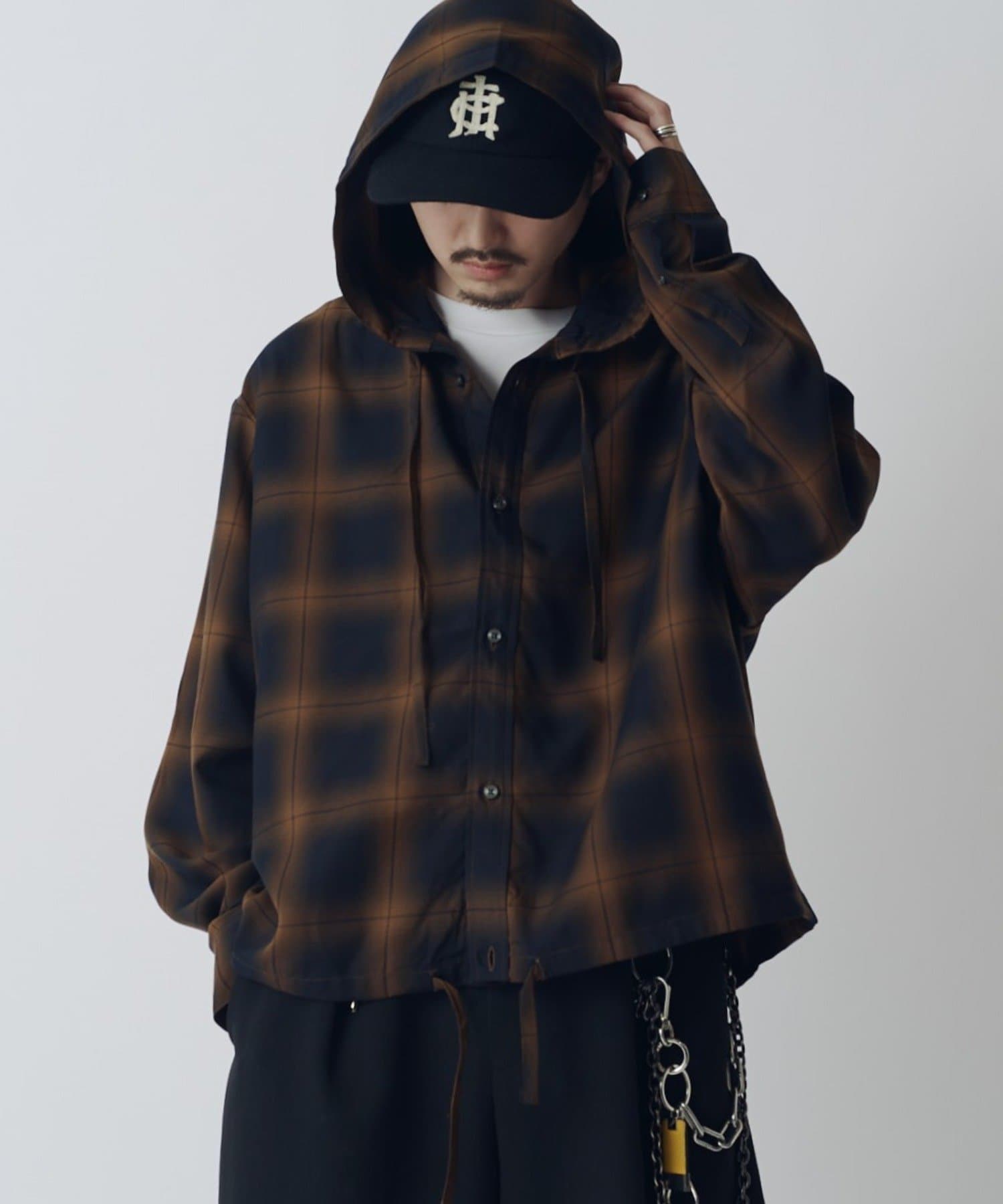 Lui's(ルイス) オンブレーフードシャツ