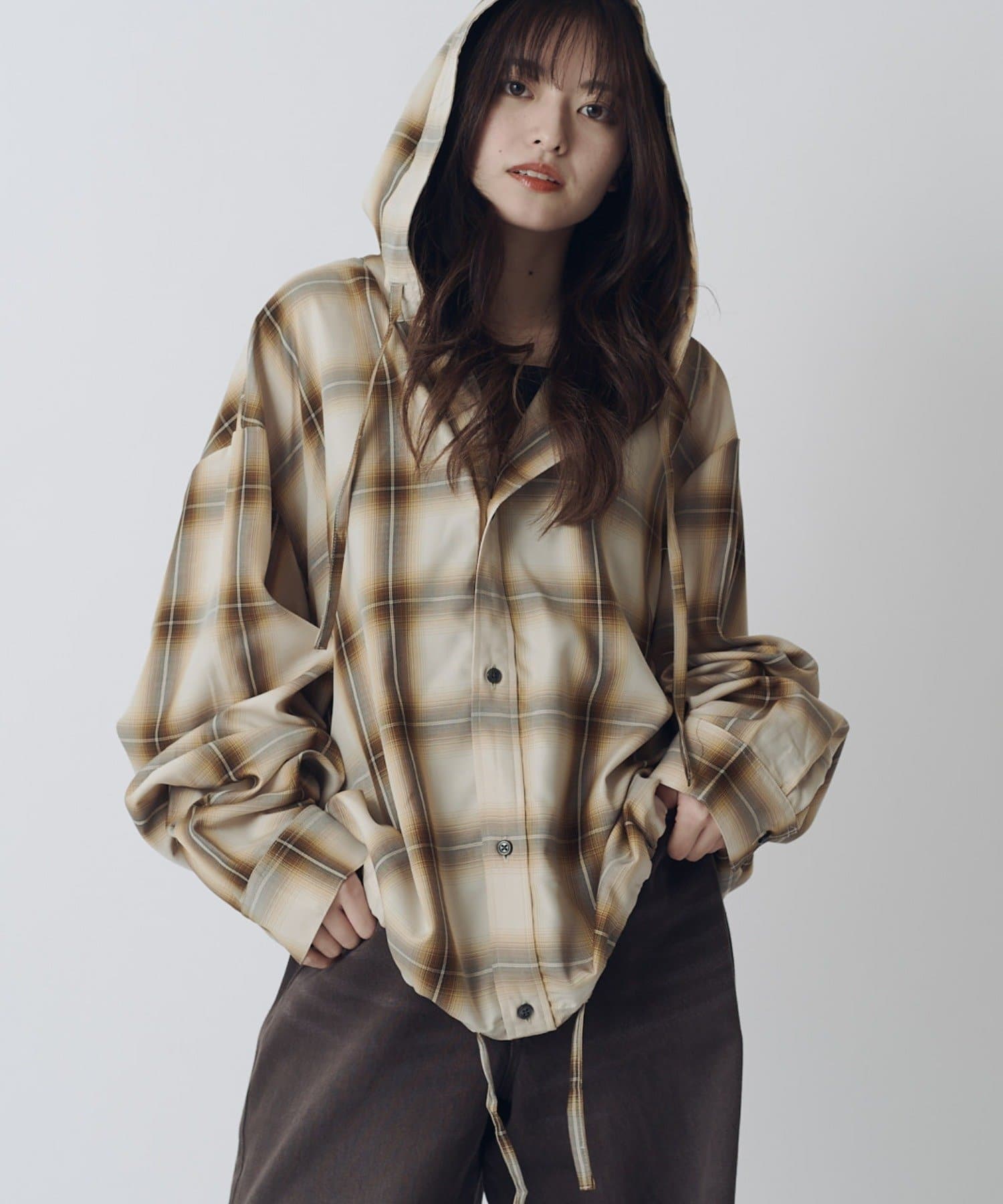 Lui's(ルイス) オンブレーフードシャツ