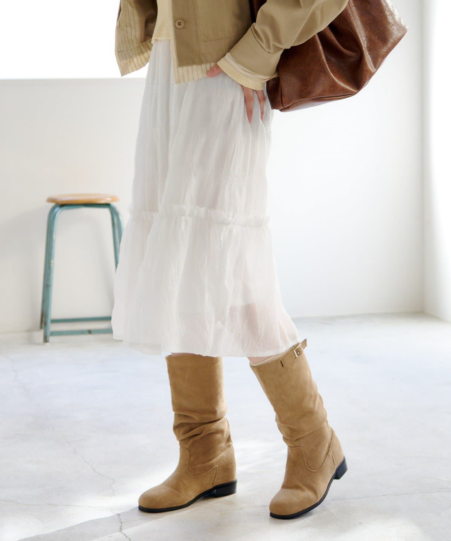 Kastane(カスタネ) シアーフリルミドルスカート