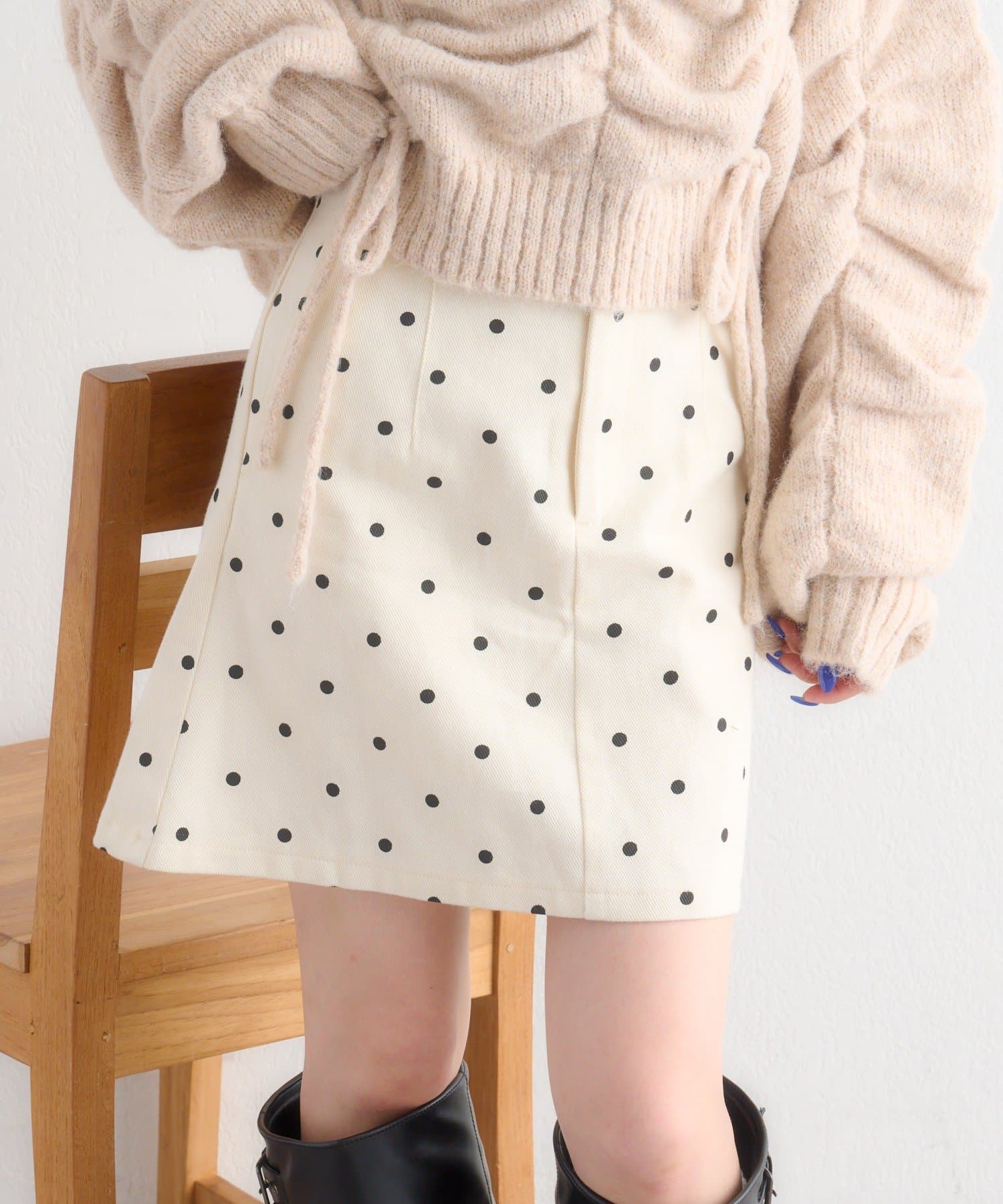 w closet(ダブルクローゼット) 【Sサイズ/Mサイズ展開】ドットミニスカパン