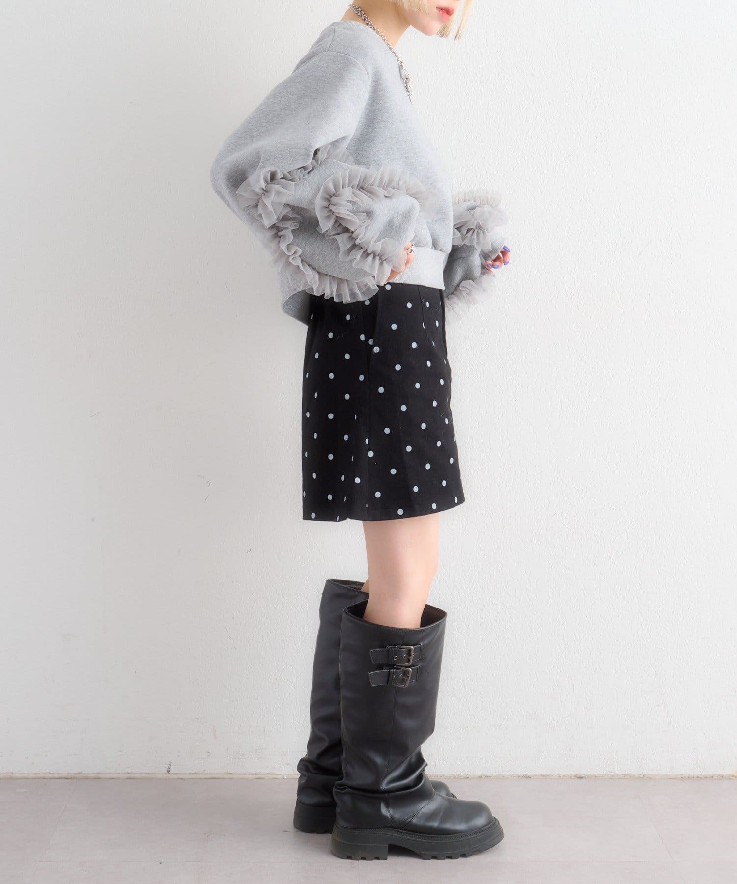 w closet(ダブルクローゼット) 【Sサイズ/Mサイズ展開】ドットミニスカパン