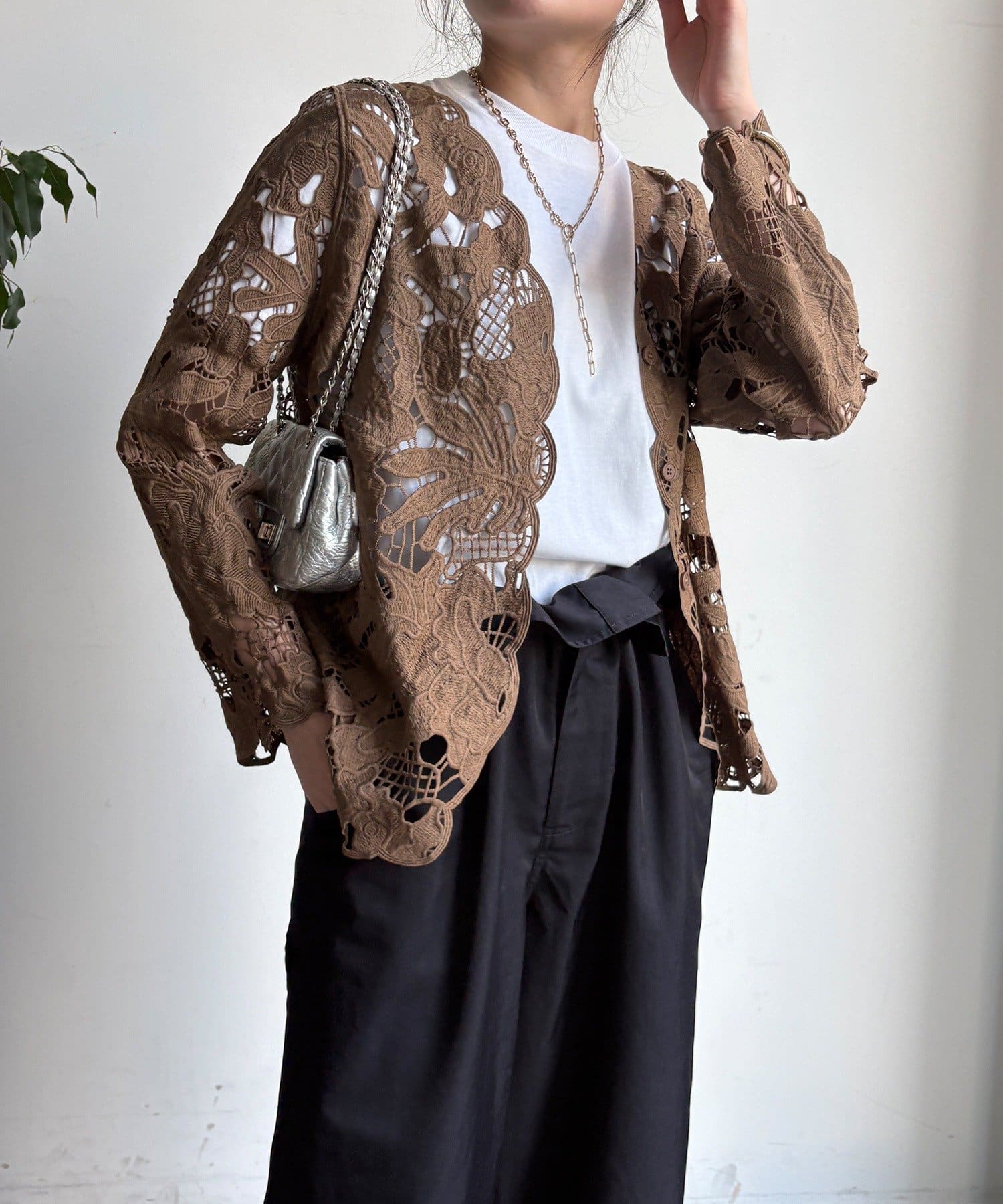 DOUDOU(ドゥドゥ) コットンレースカーディガン