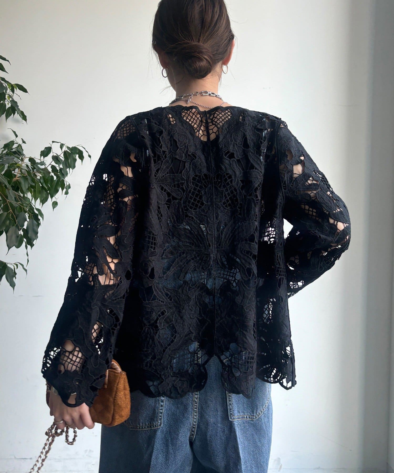 DOUDOU(ドゥドゥ) コットンレースカーディガン