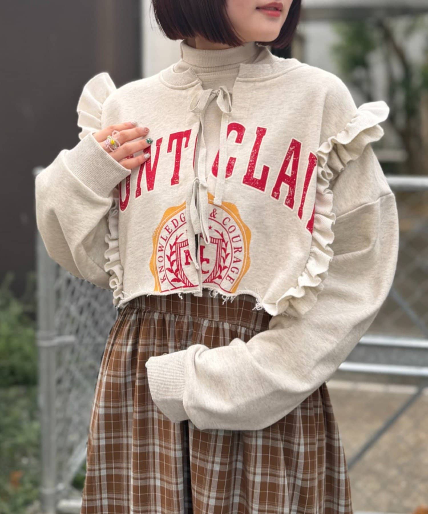 w closet(ダブルクローゼット) カレッジスウェットボレロ