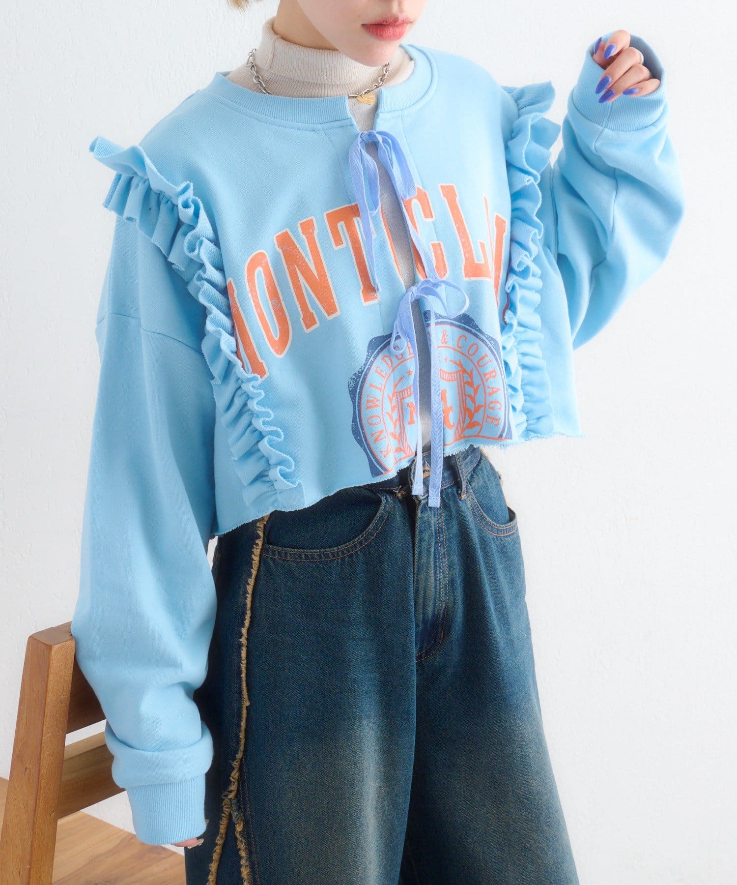 w closet(ダブルクローゼット) カレッジスウェットボレロ