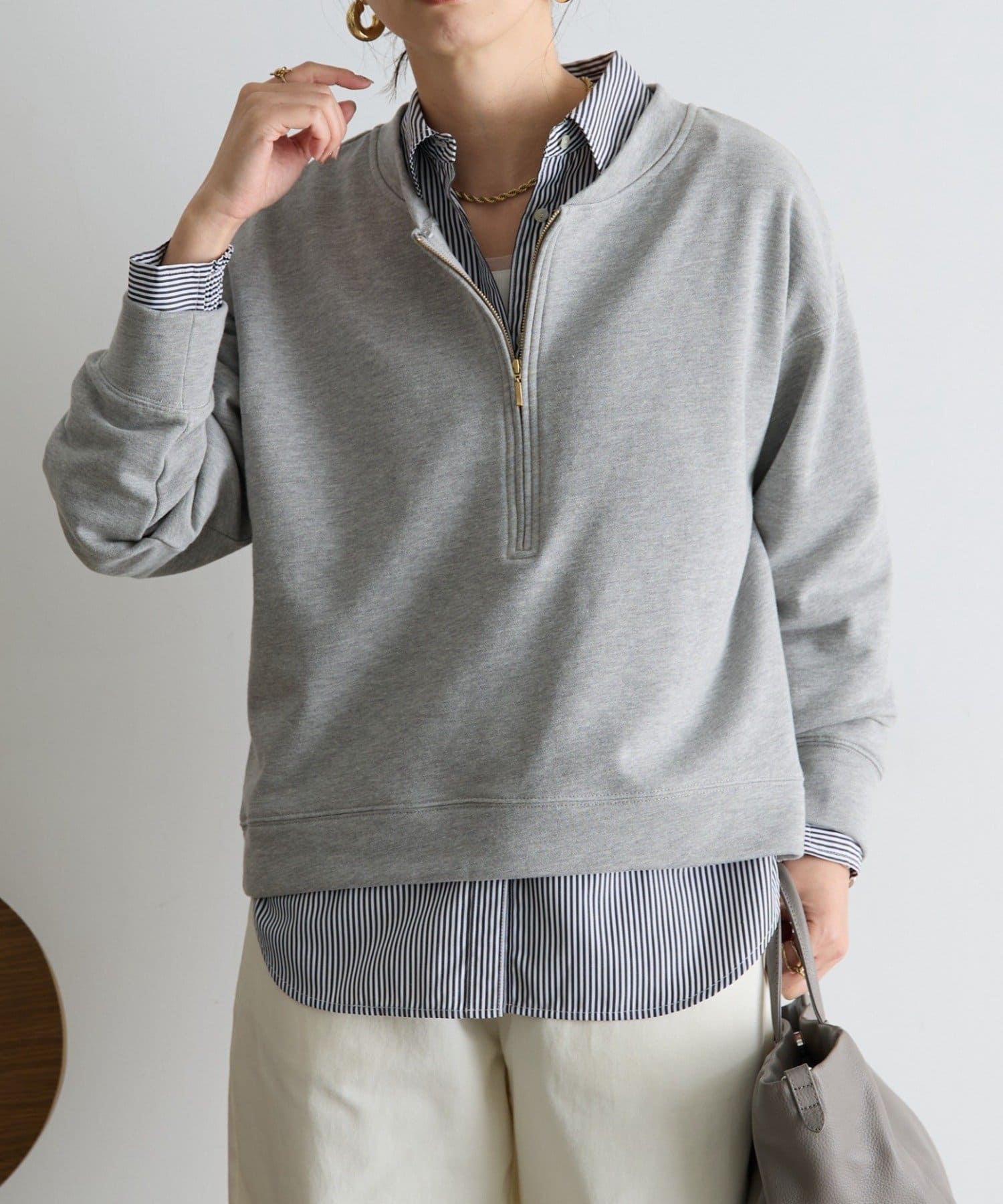 Jena　espace merveilleux(ジェナ　エスパスメルヴェイユ) 裏毛ハーフジッププルオーバー