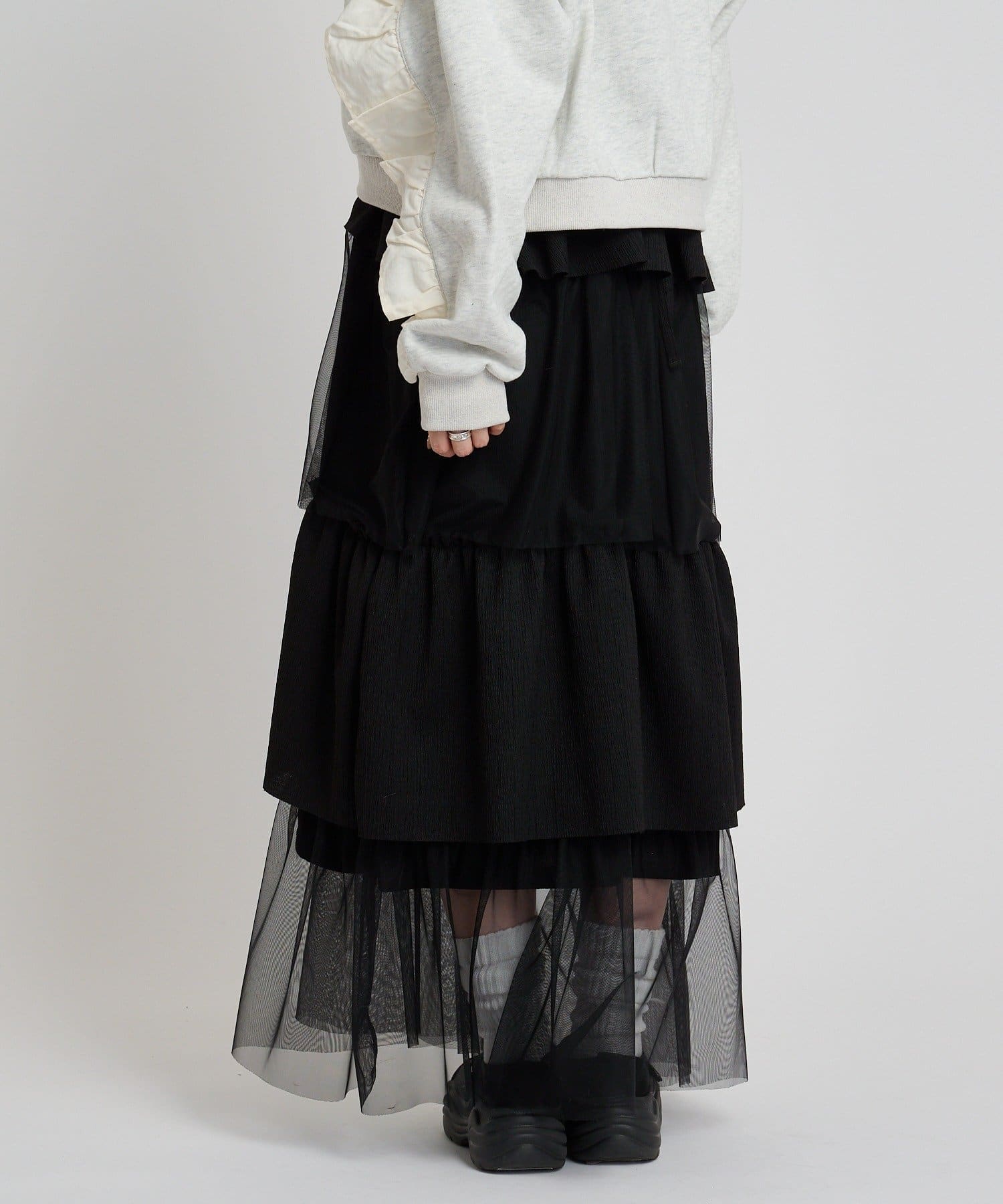 w closet(ダブルクローゼット) ミックスティアードキャミワンピース