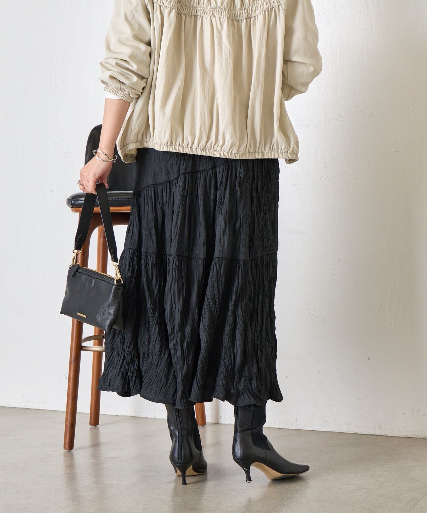 Jena　espace merveilleux(ジェナ　エスパスメルヴェイユ) 【WEB限定】クリンクルギャザースカート