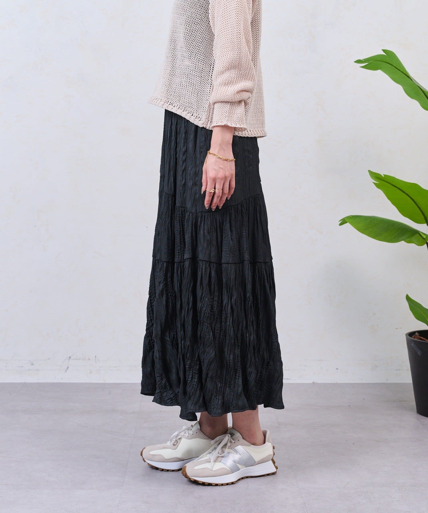 Jena　espace merveilleux(ジェナ　エスパスメルヴェイユ) 【WEB限定/春色カラー追加！】クリンクルギャザースカート