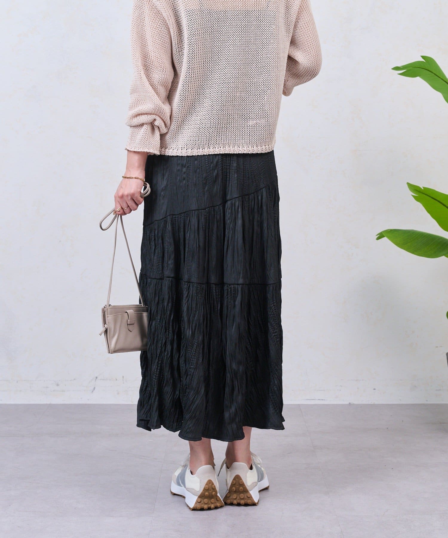 Jena　espace merveilleux(ジェナ　エスパスメルヴェイユ) 【WEB限定/春色カラー追加！】クリンクルギャザースカート