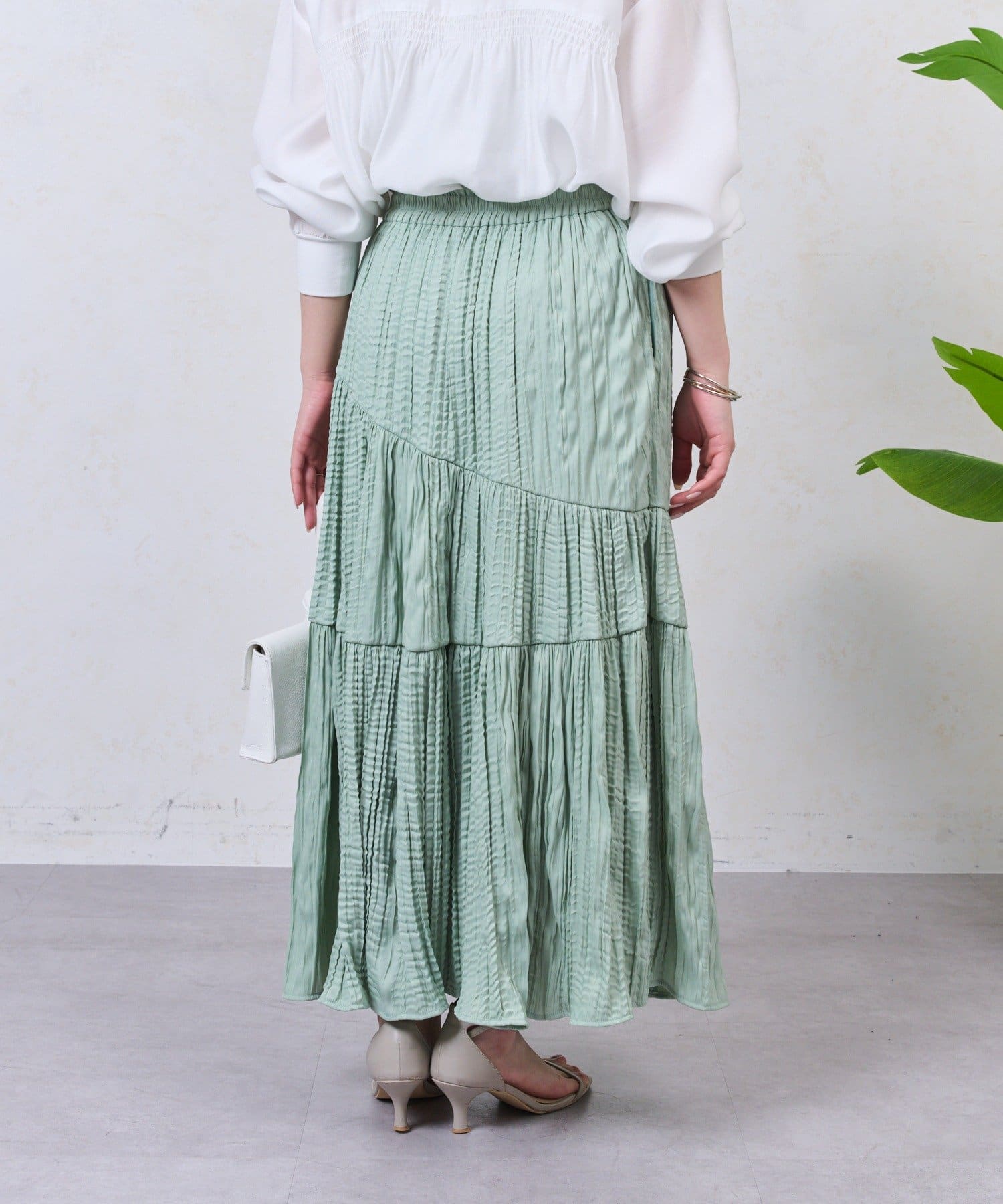 Jena　espace merveilleux(ジェナ　エスパスメルヴェイユ) 【WEB限定/春色カラー追加！】クリンクルギャザースカート