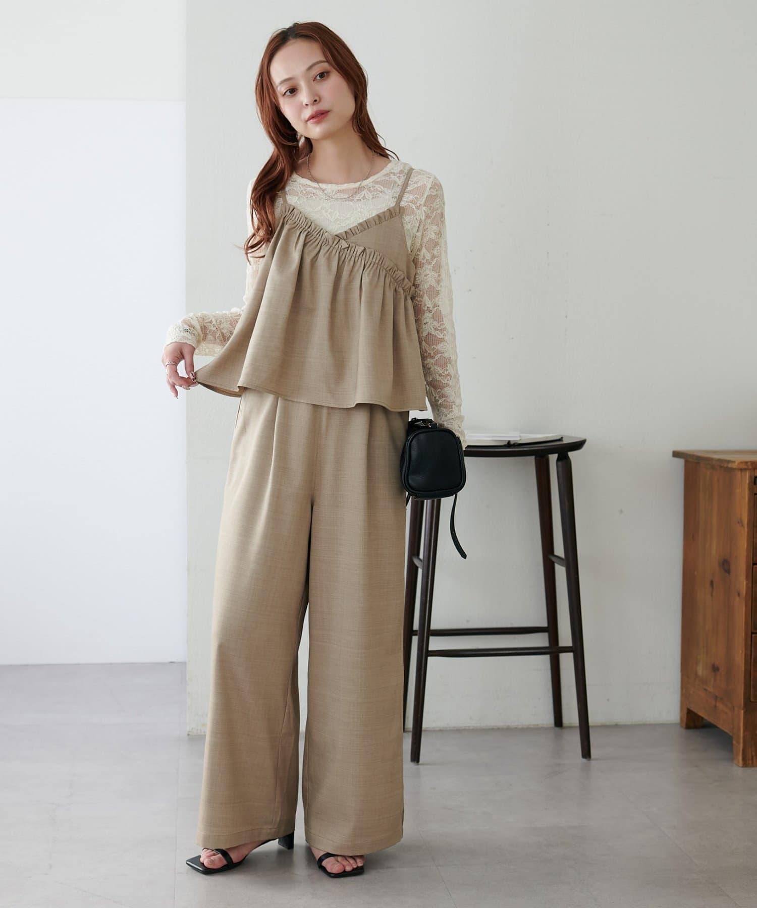 SS先行予約/WEB限定】クロスフリルサロペット | DISCOAT(ディスコート