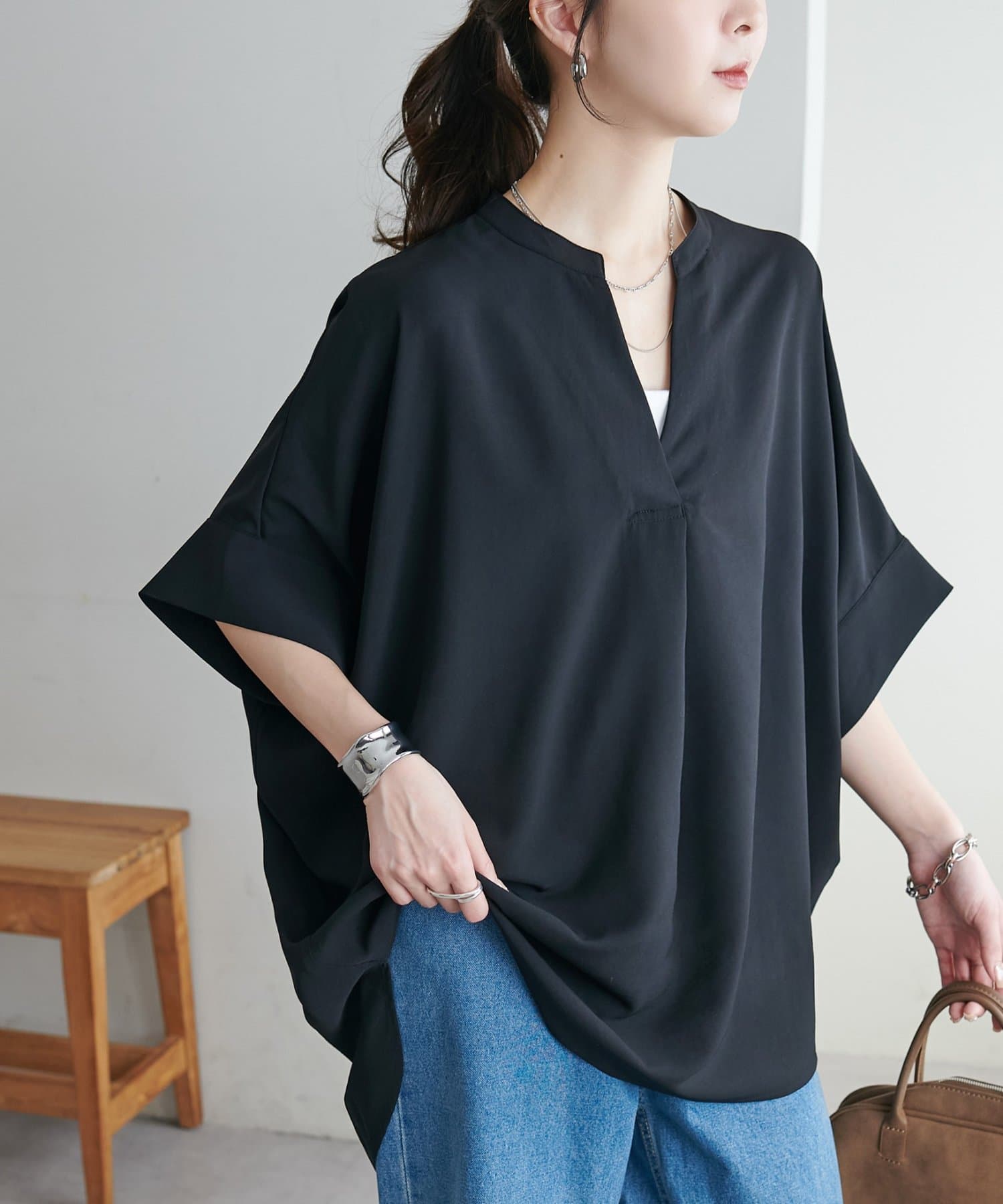 DISCOAT(ディスコート) 【WEB限定】ドルマンスキッパーブラウス