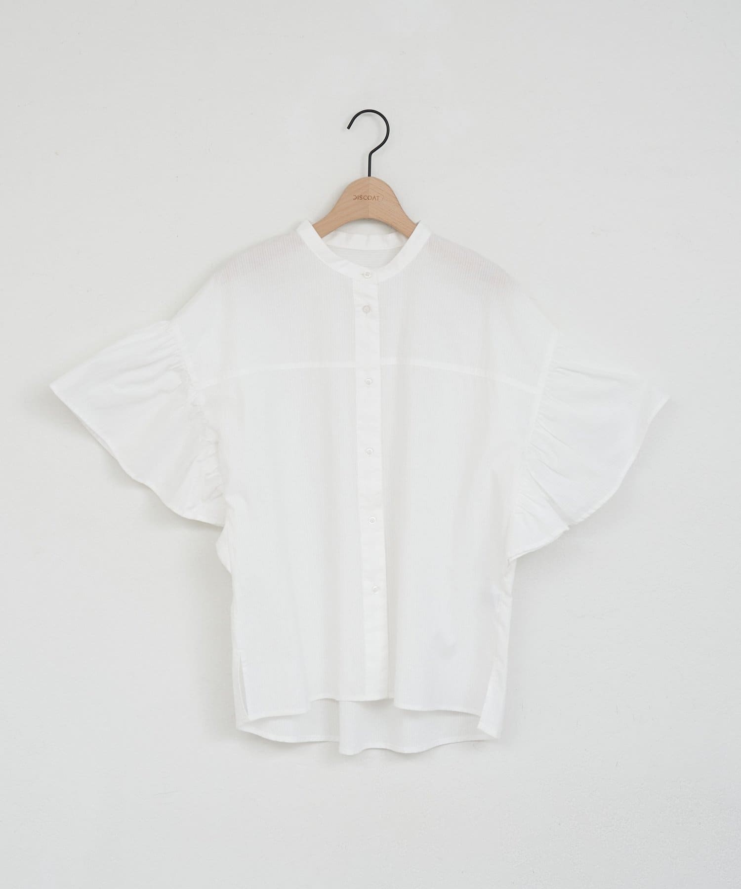 DISCOAT(ディスコート) 【WEB限定】前あき袖フリルブラウス