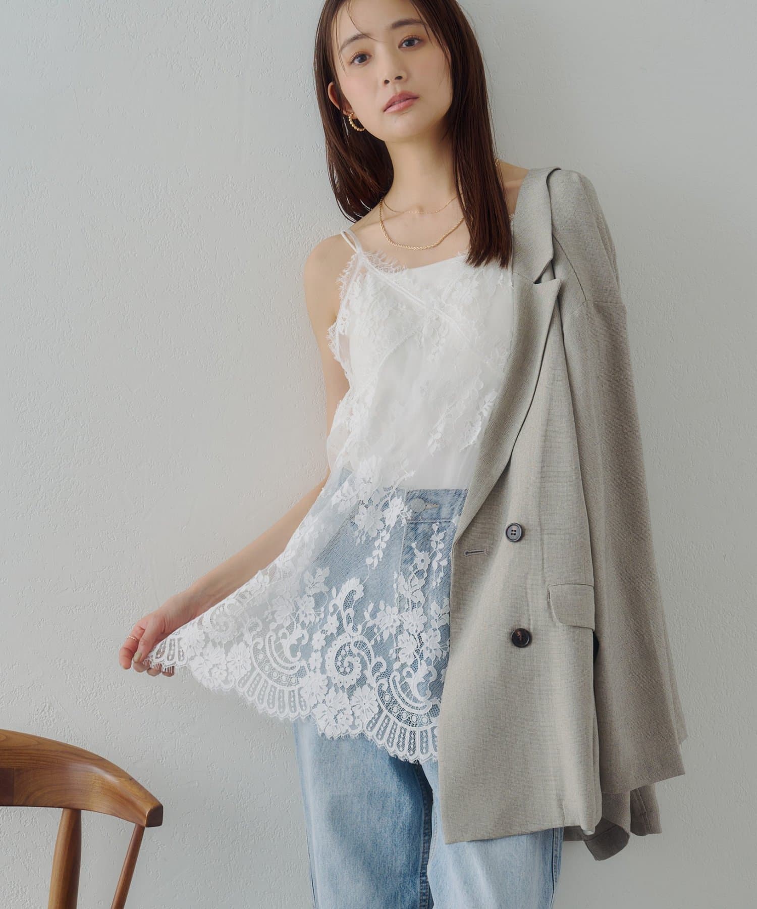 DISCOAT(ディスコート) 【Noka】ヴィンテージレースキャミチュニック