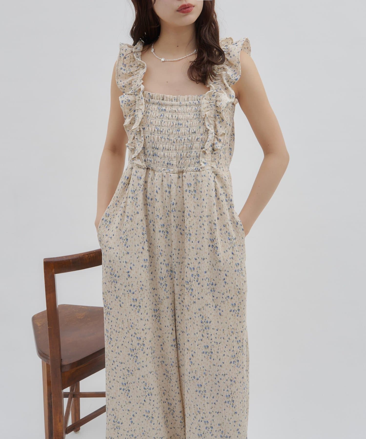 DISCOAT(ディスコート) 【SS先行予約/umm.】肩フリルサロペット