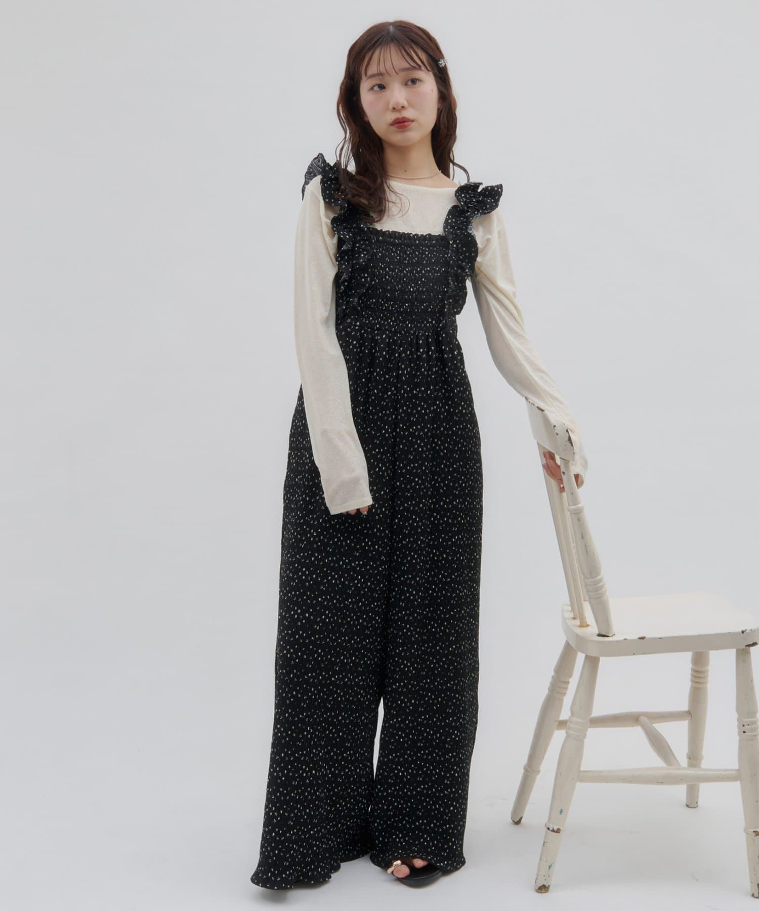 DISCOAT(ディスコート) 【SS先行予約/umm.】肩フリルサロペット