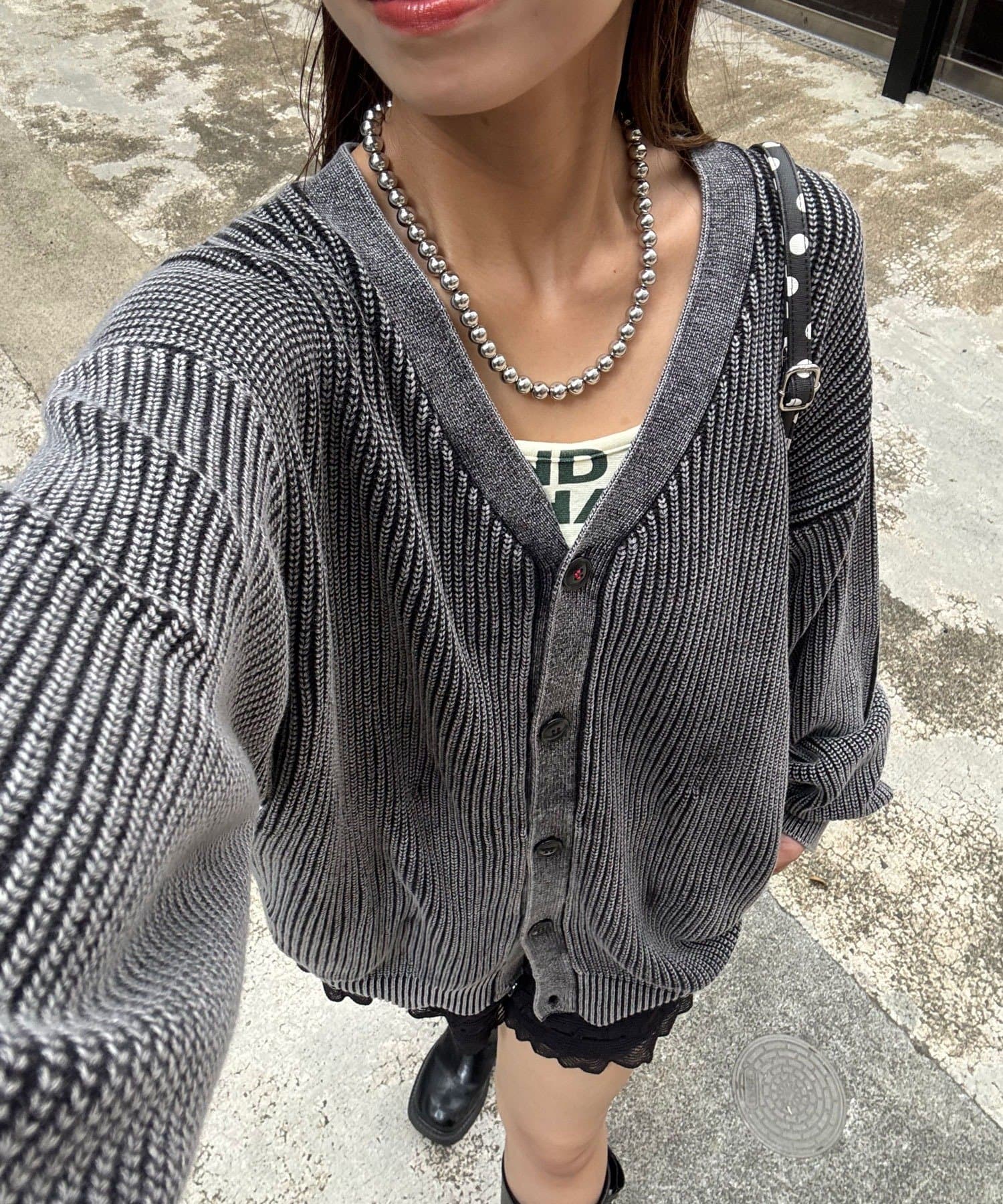 OUTLET(アウトレット) 【Ciaopanic】ストーンウォッシュニットカーディガン