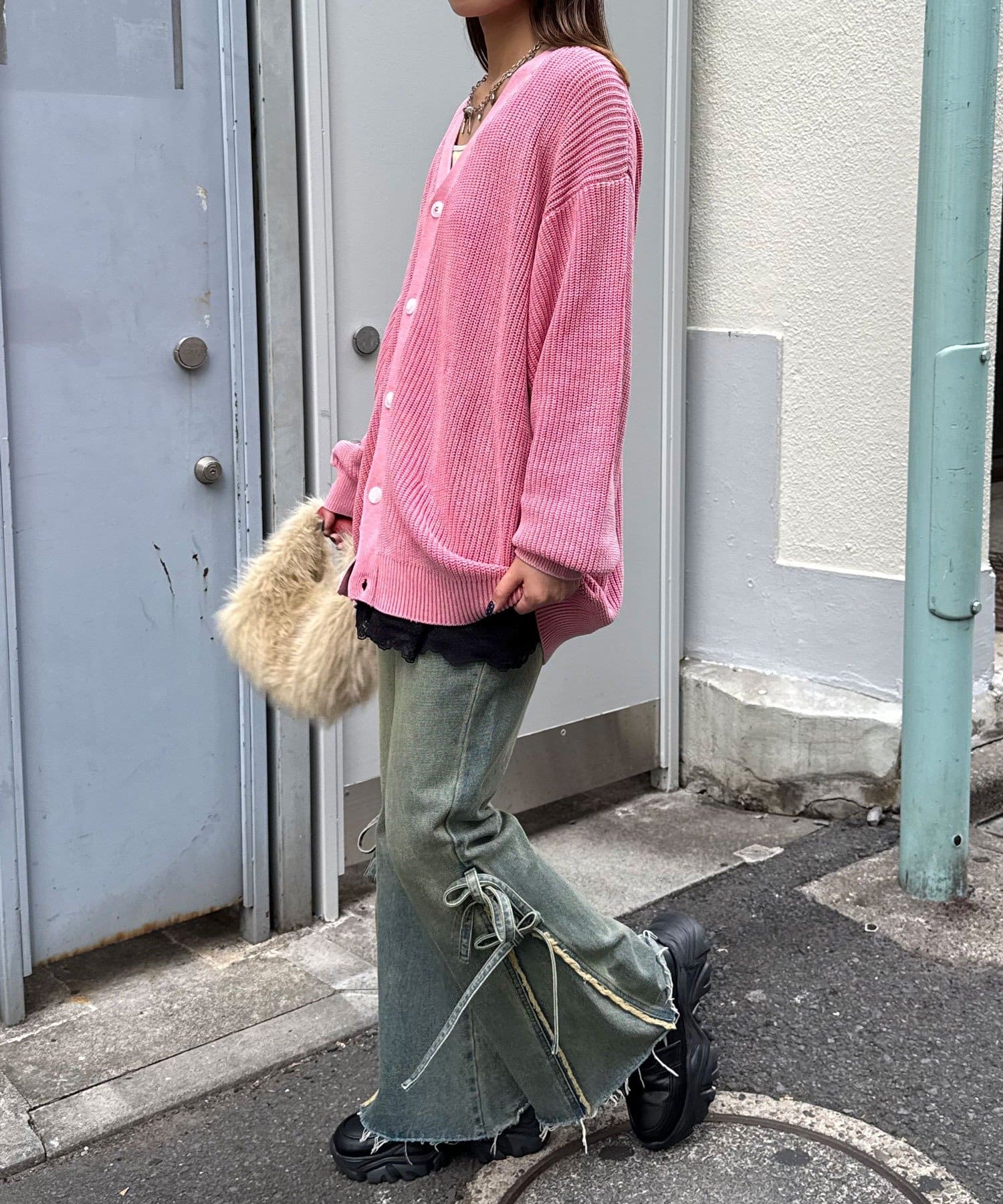 OUTLET(アウトレット) 【Ciaopanic】ストーンウォッシュニットカーディガン