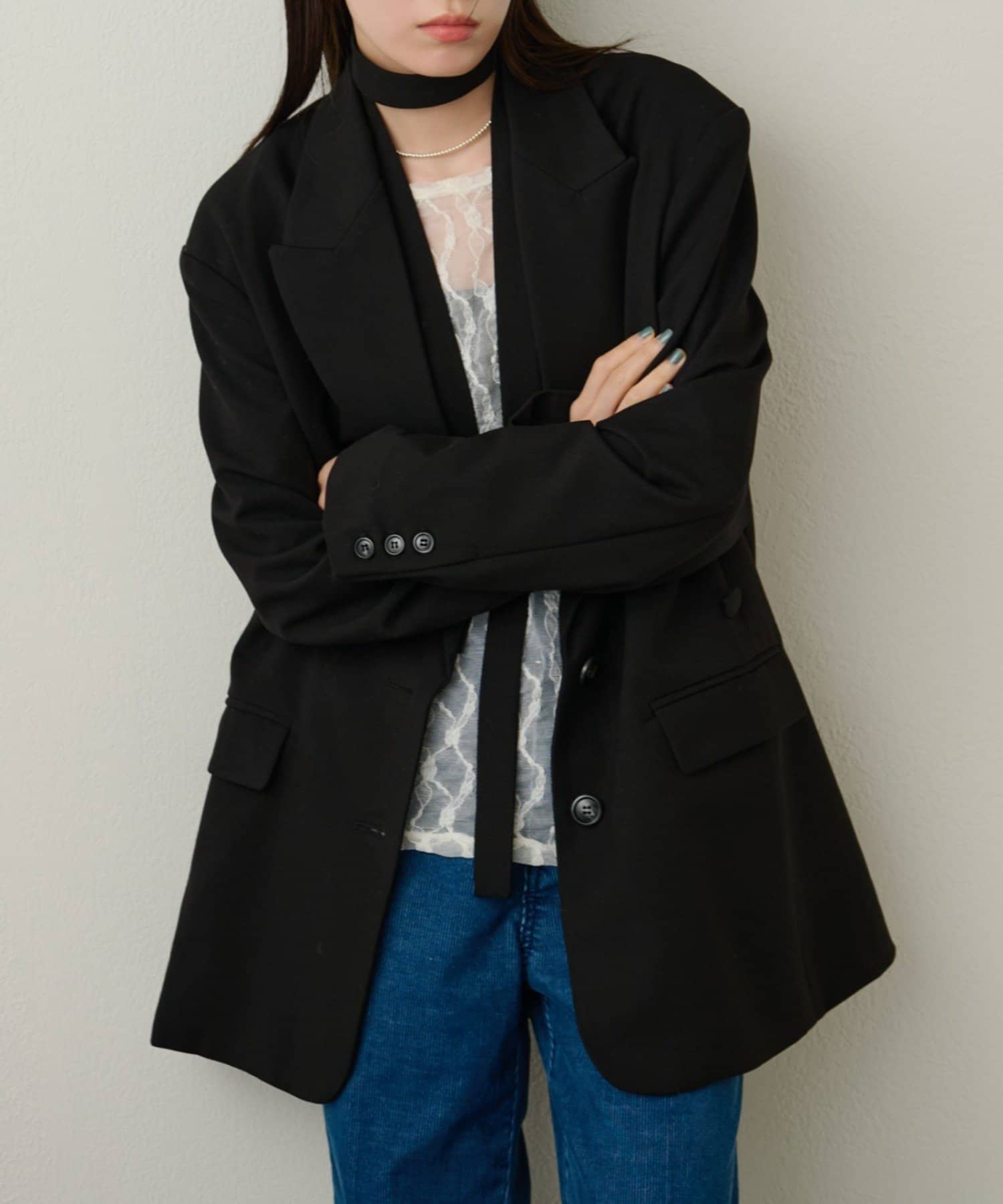 OUTLET(アウトレット) 【Omekashi】ベルト付きテーラードジャケット