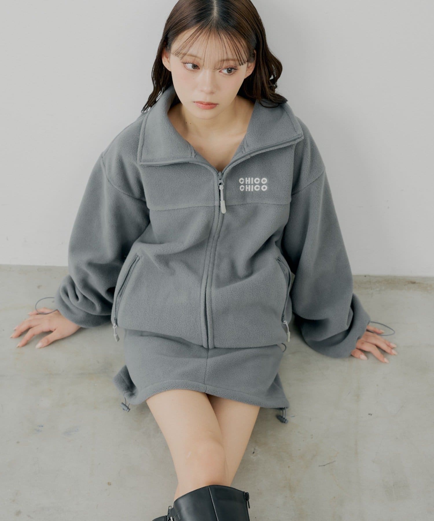 OUTLET(アウトレット) 【Chico】胸ロゴフリーストップス