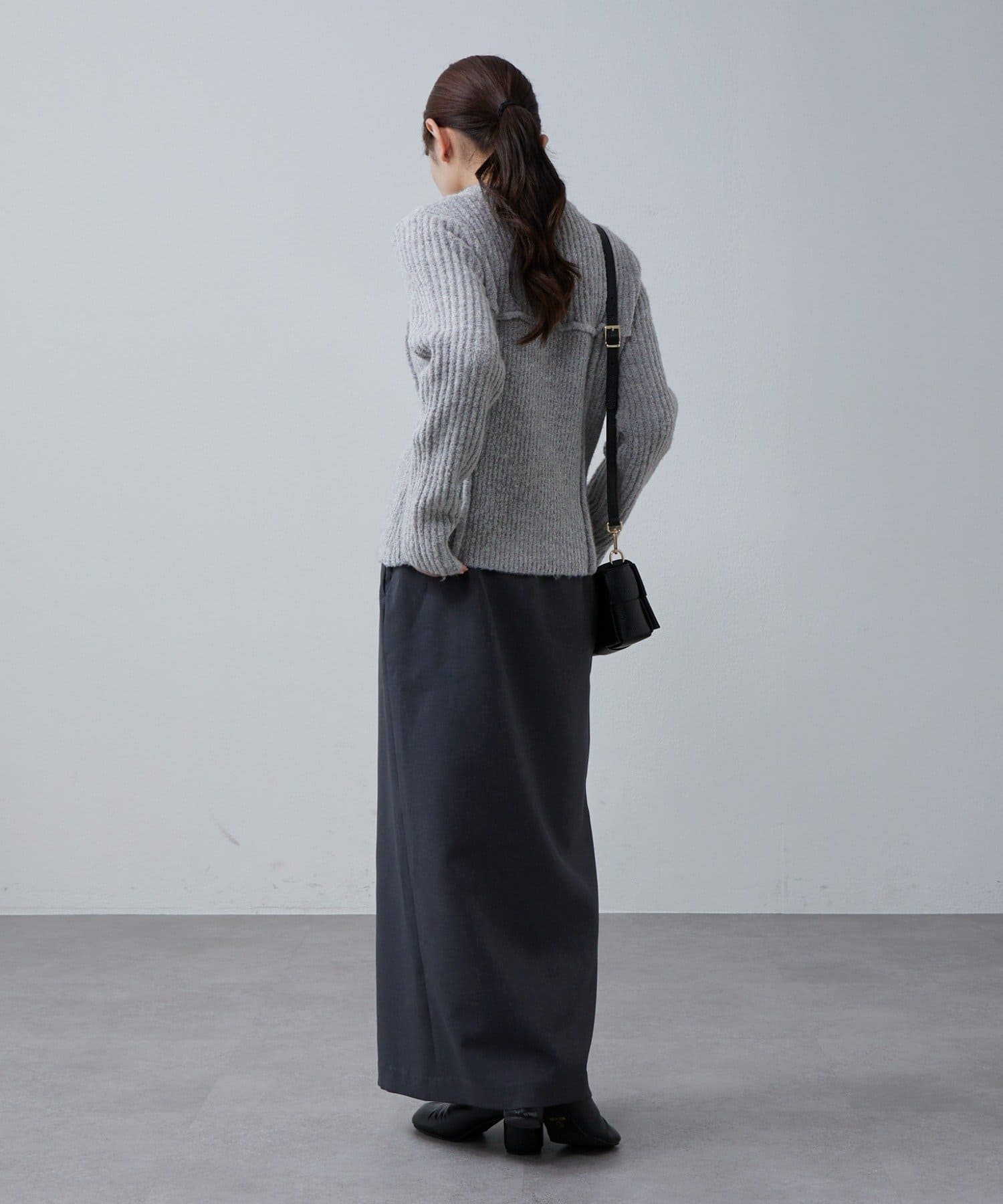 OUTLET(アウトレット) 【Lui's】スリットファスナータイトロングスカート