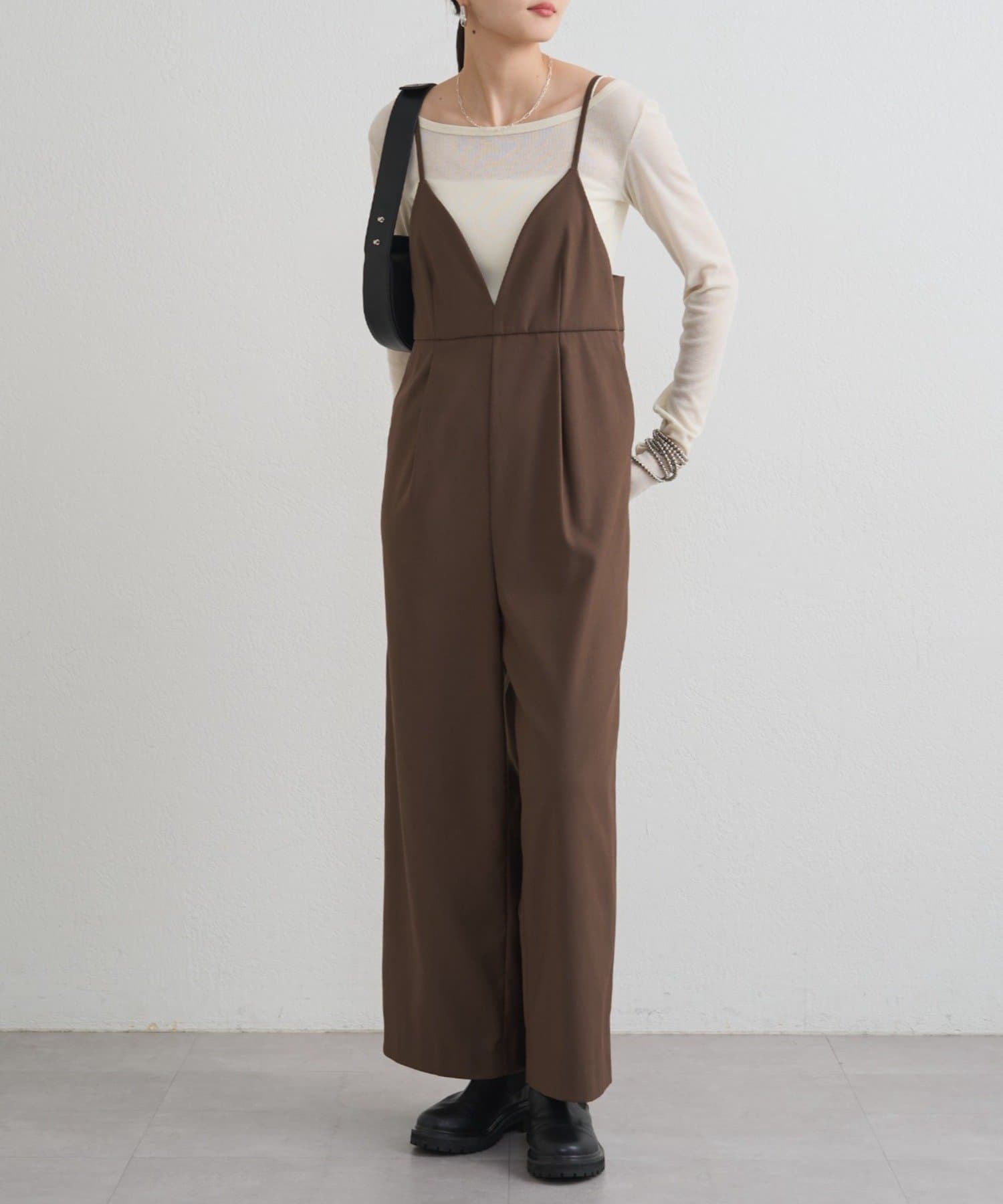 OUTLET(アウトレット) 【Loungedress】Vキャミサロペット