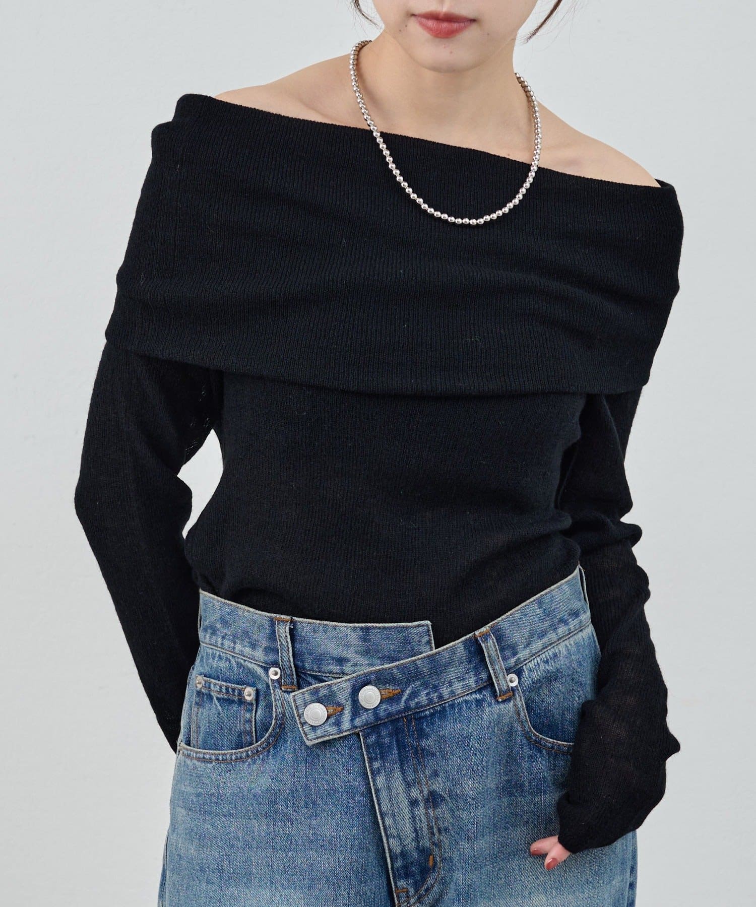 OUTLET(アウトレット) 【SHENERY】シアーオフショルニット