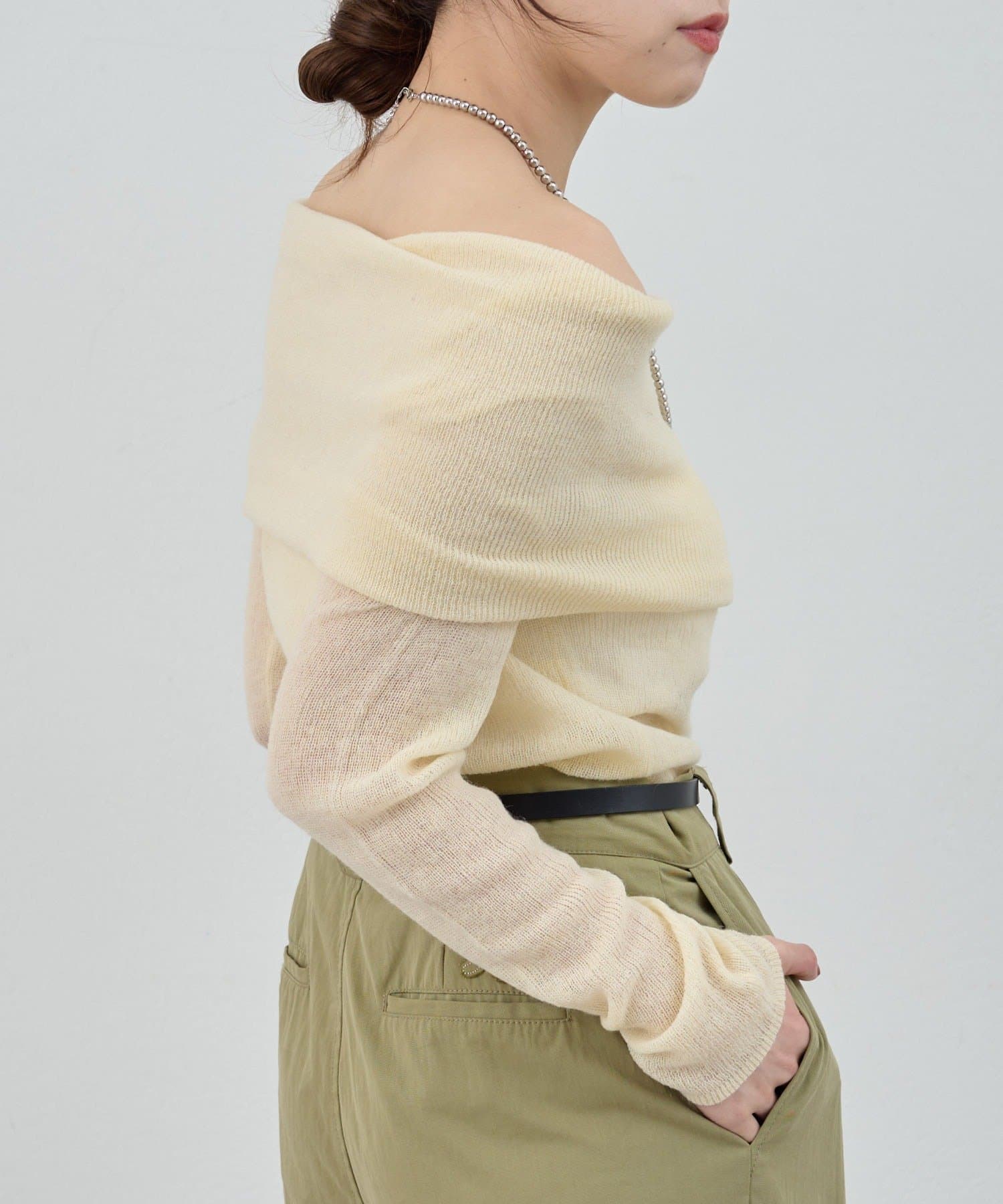 OUTLET(アウトレット) 【SHENERY】シアーオフショルニット