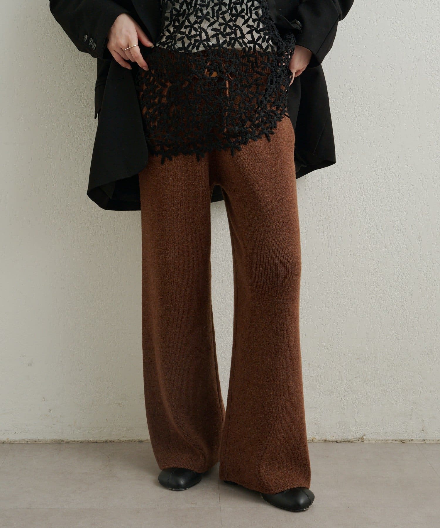 OUTLET(アウトレット) 【Omekashi】ニットパンツ