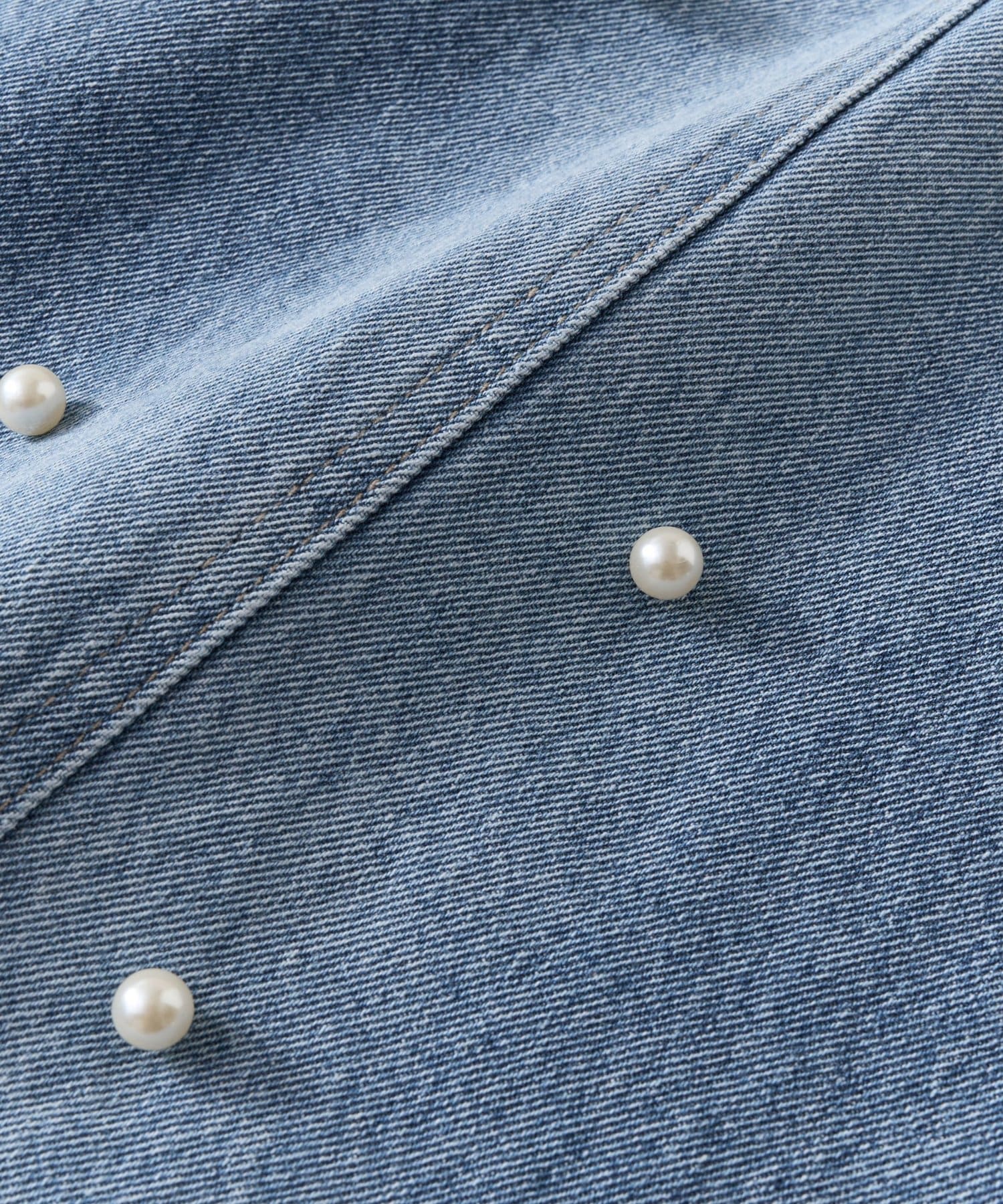 OUTLET(アウトレット) 【La boutique BonBon】パール付きデニムキャミワンピース