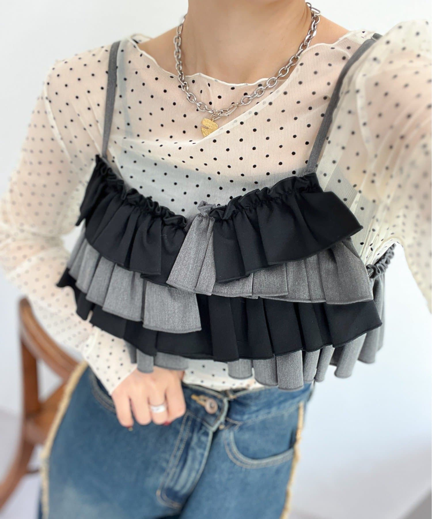 OUTLET(アウトレット) 【w closet】ふりふりビスチェ