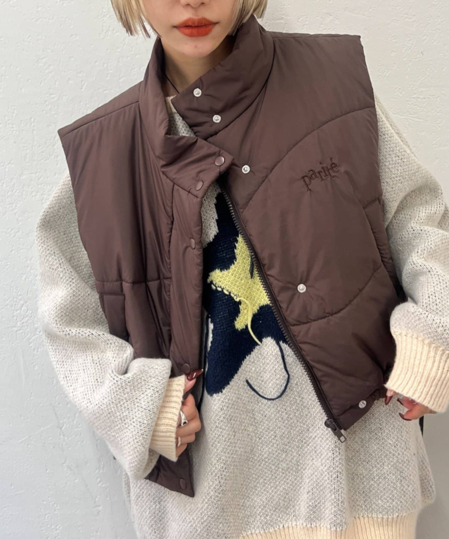 OUTLET(アウトレット) 【w closet】中綿リボンベスト